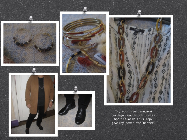 More options for the cinnamon sweater and black jeans