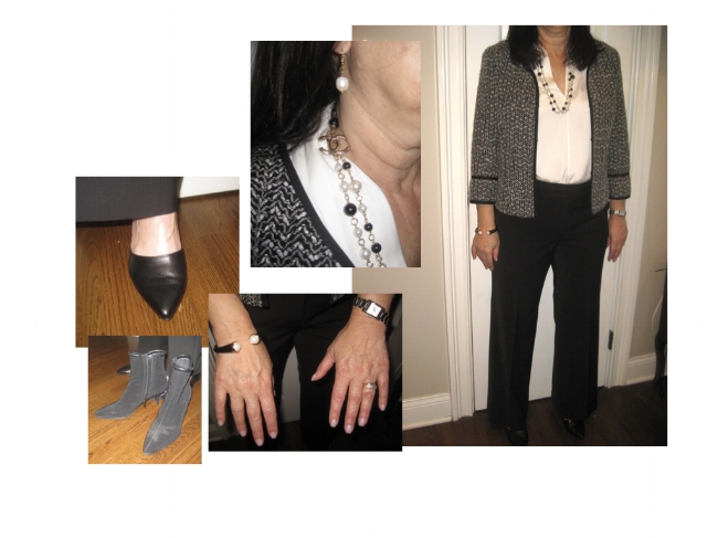 Classic work outfit with all the accessories decided upon