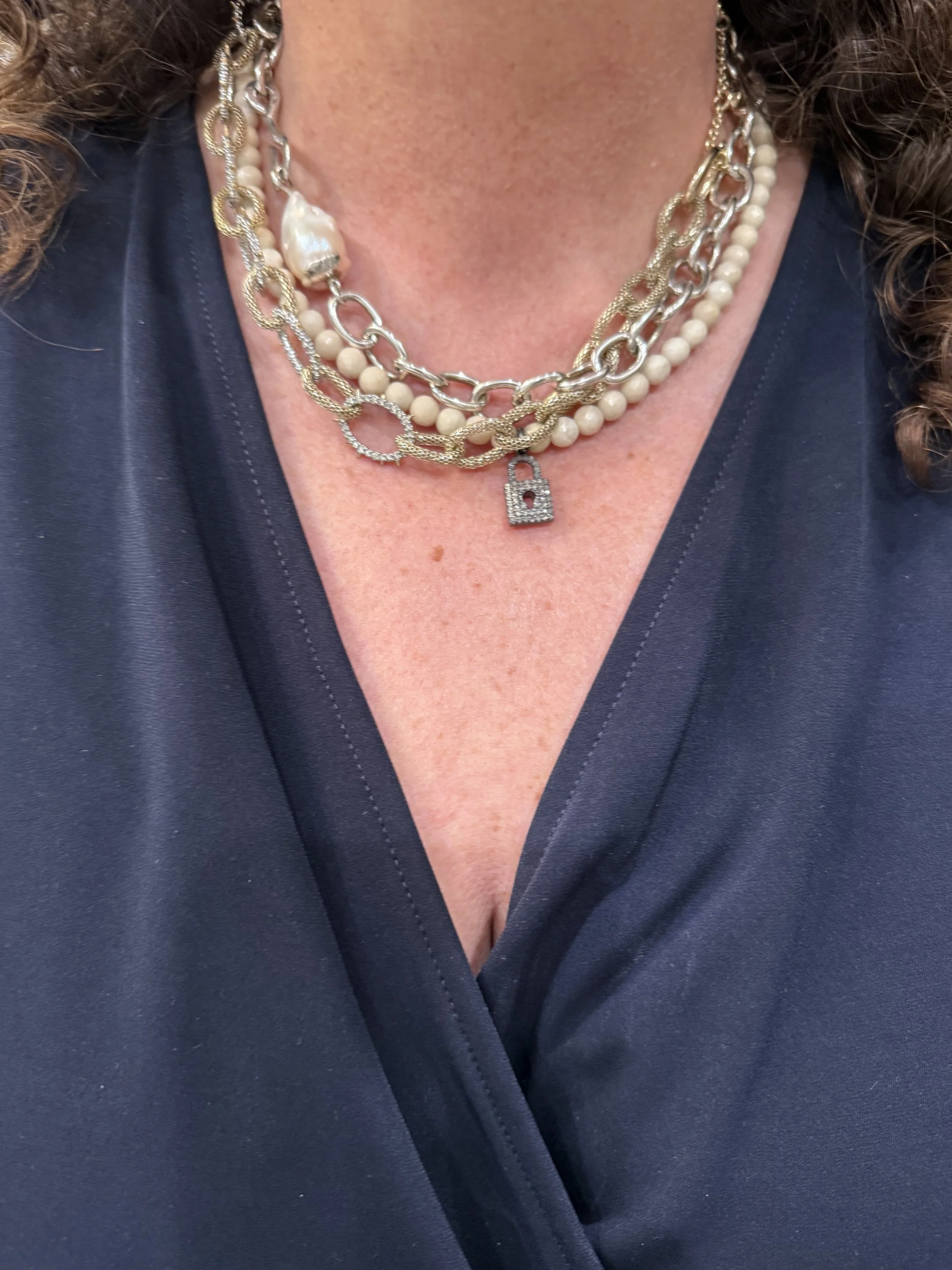 Mixing metals, diamonds + neutral beads