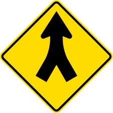 Merging road sign 2