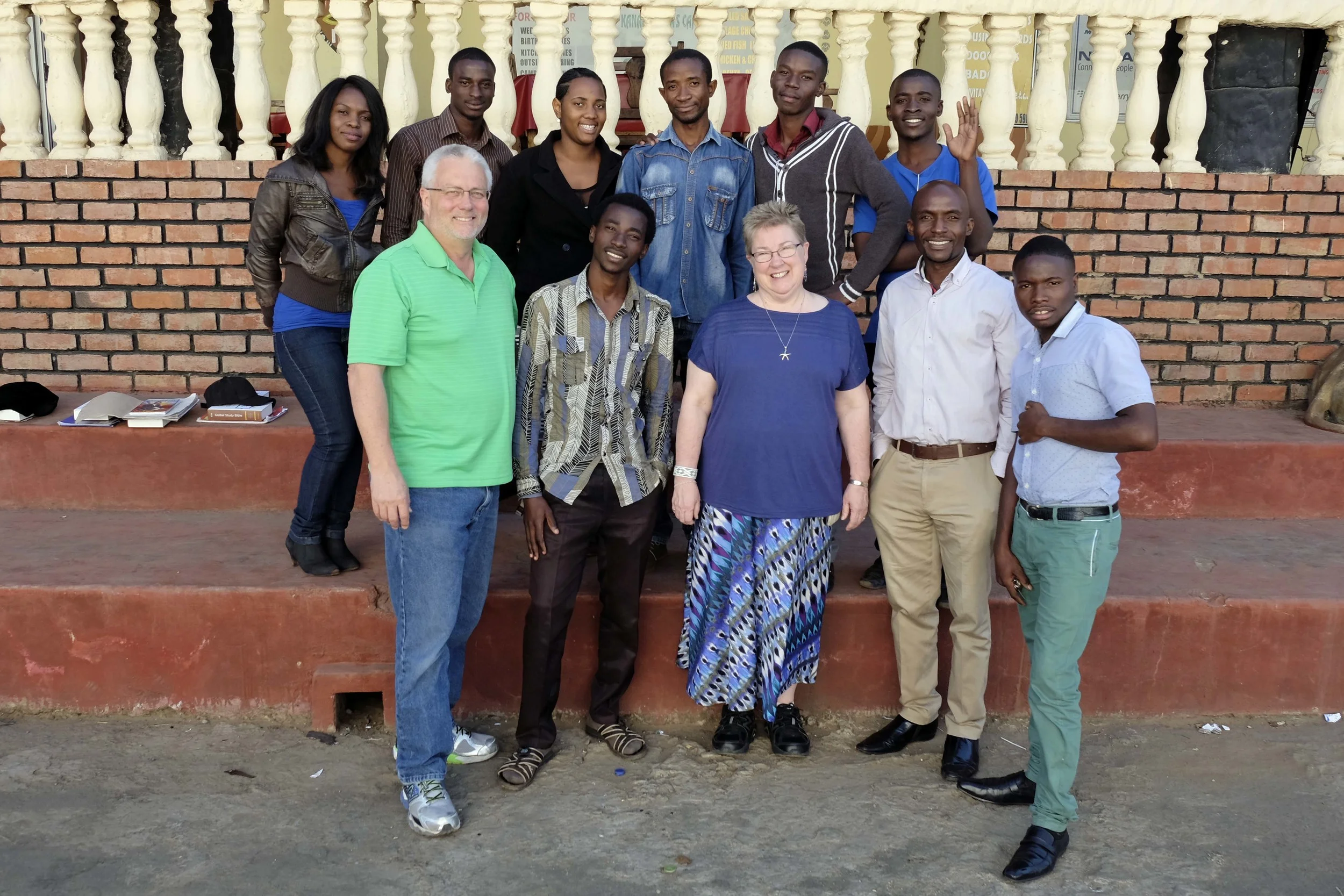Top Row (L to R): Ezi, Chikuta, Chembo, John, Timothy & Joseph; Bottom Row (L to R): Doug, Allan, Abby, Paul & Limbi