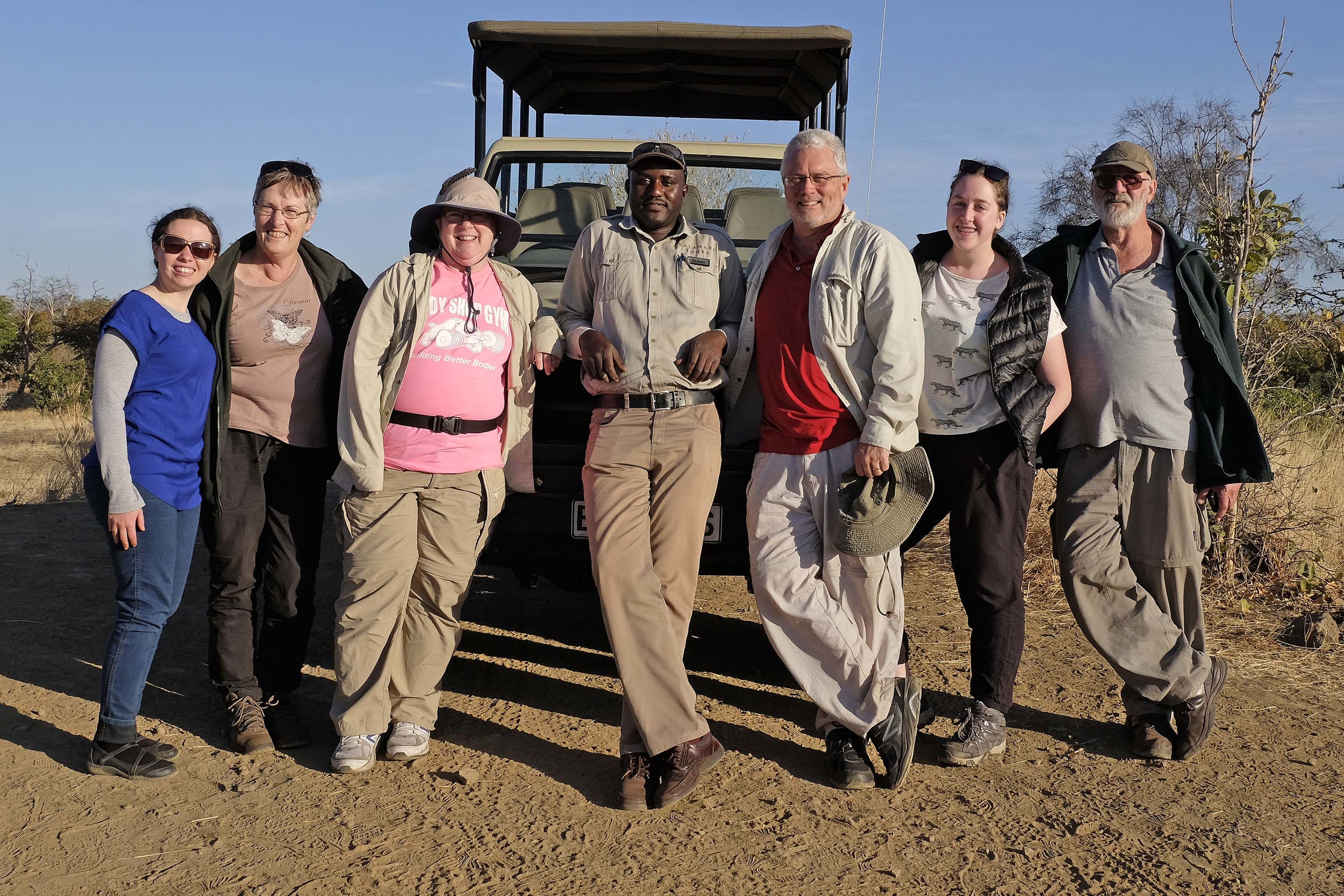 Our Australian friends and guide (L to R): Emily, Annette, Abby, Isaac, Doug, Megan & Kevin