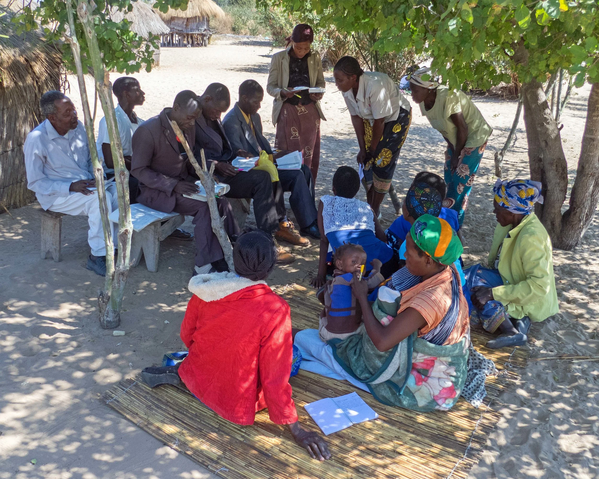 A small group works during a breakout session.