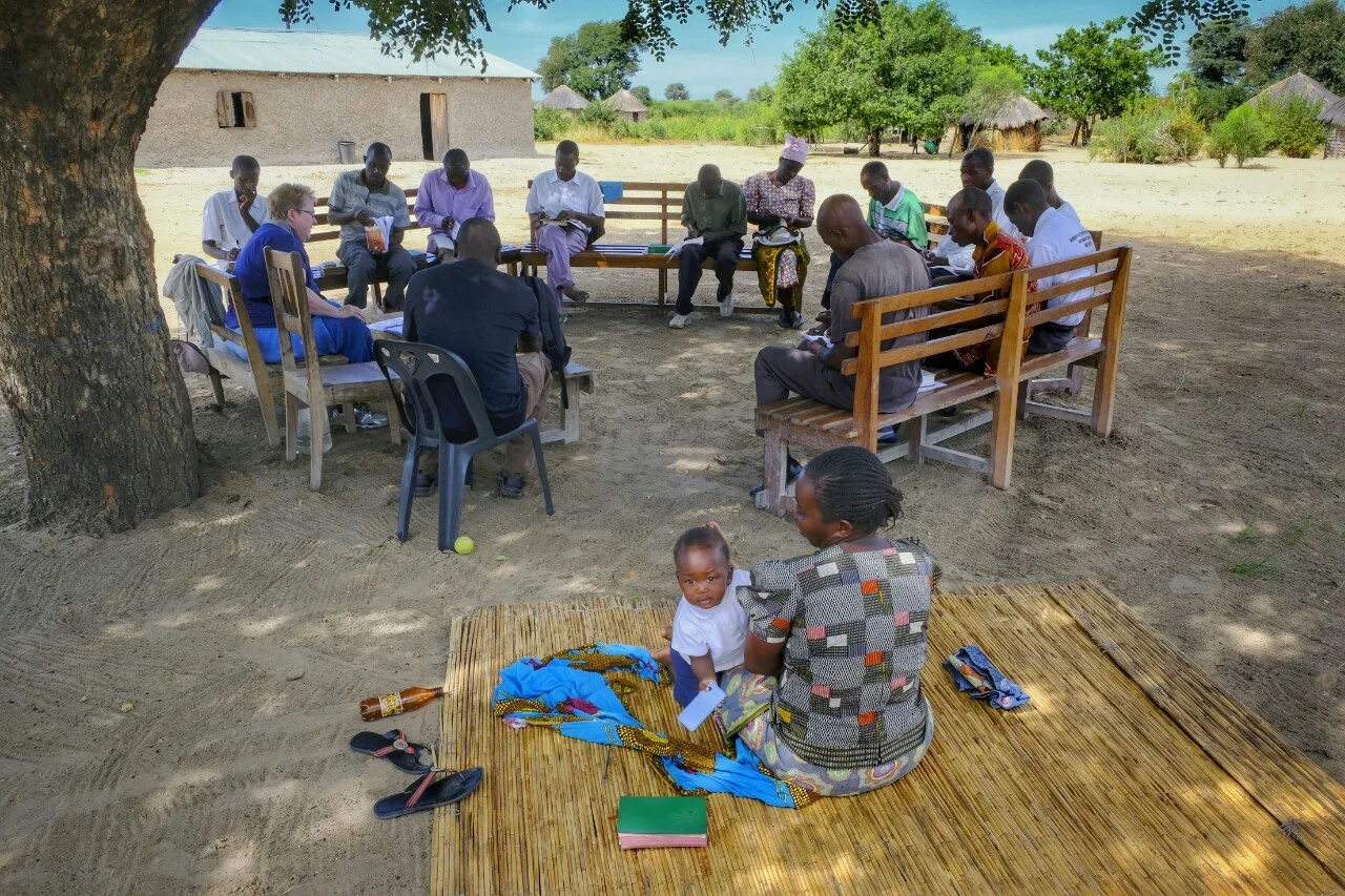 We love teaching under a tree. 
