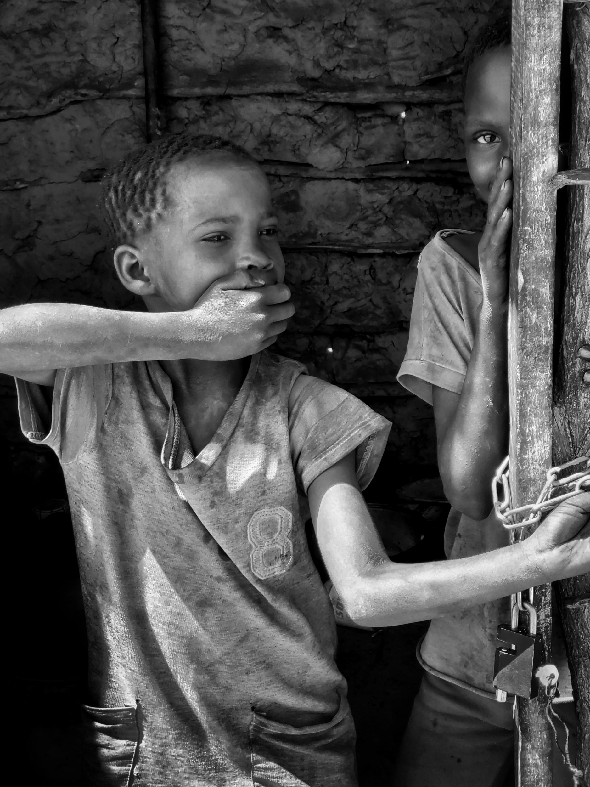 Many of the khwe children were a bit shy.