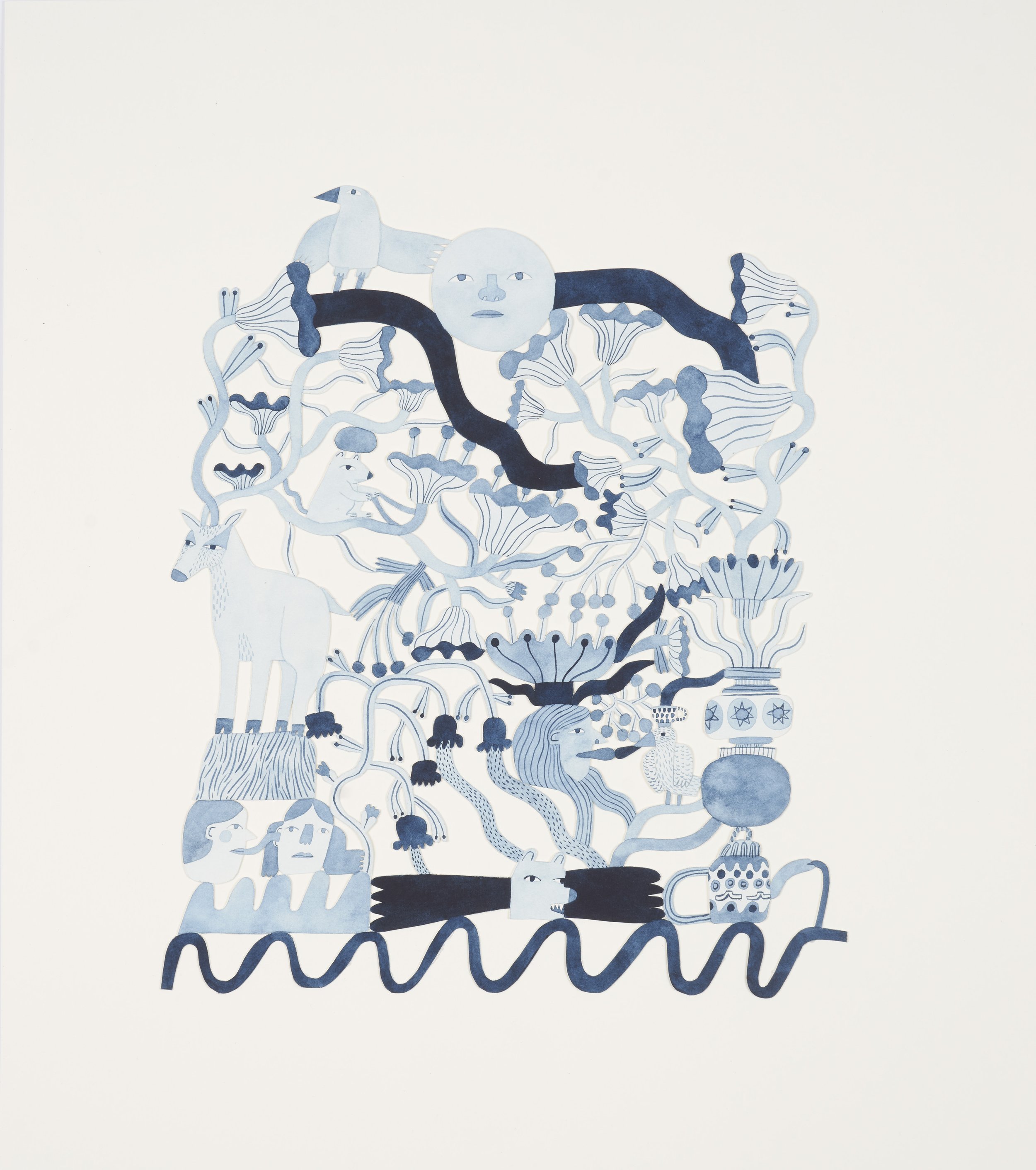  Watercolor and cut paper   2025 