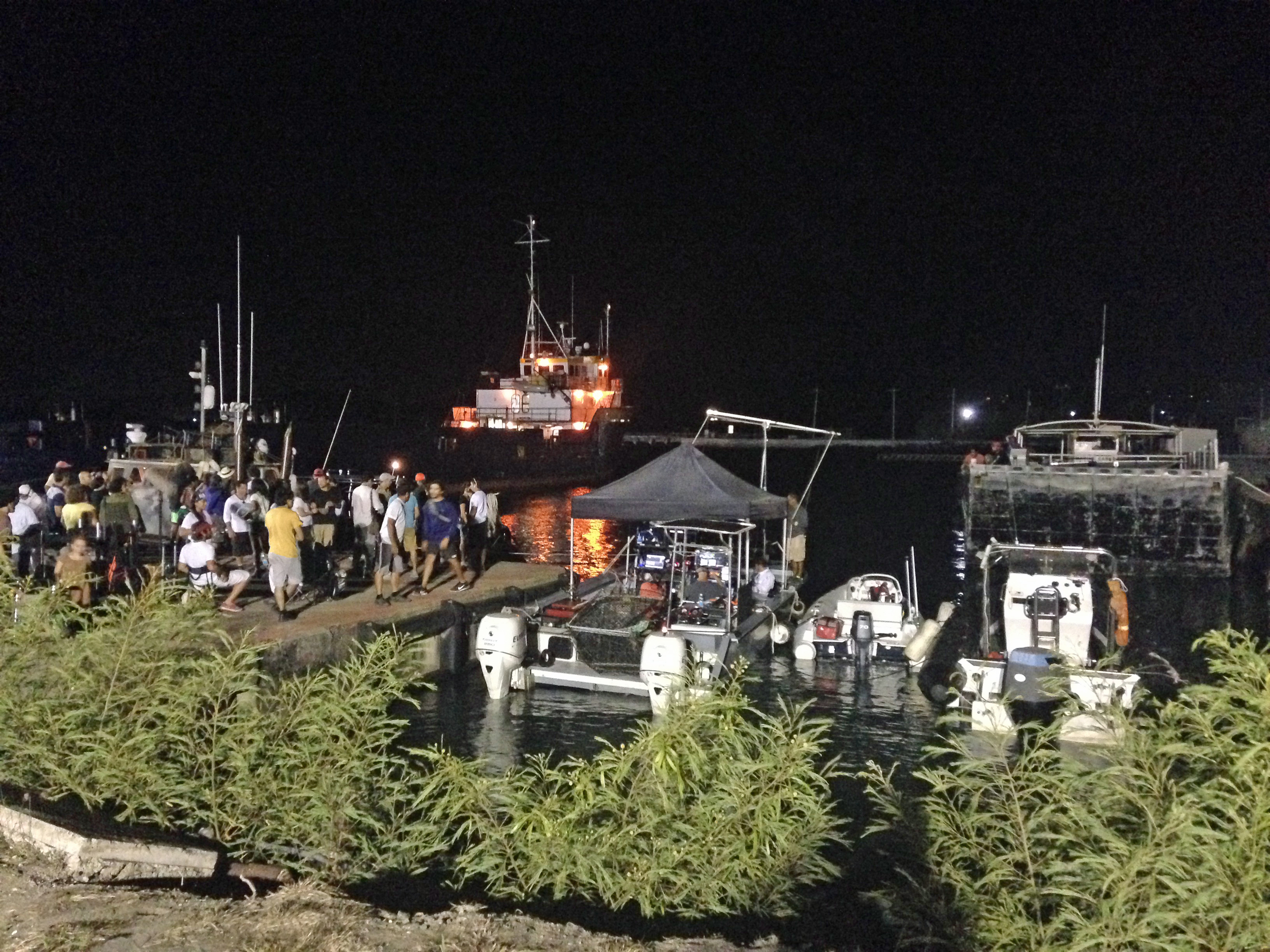 The crew of "Mad Dogs" getting ready to film the scene using the Midnight Stone