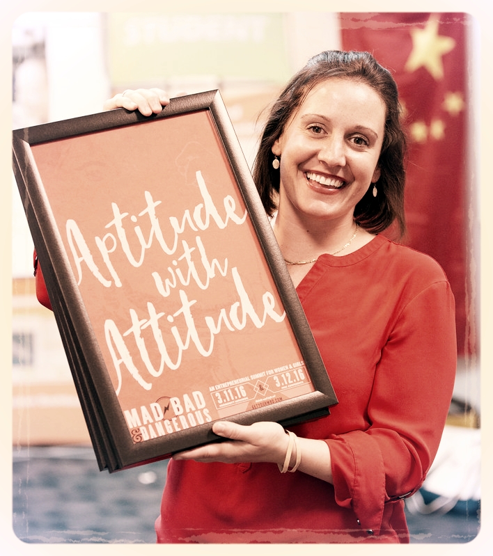 MBD Director Mandy Senn holds one of several flyers used to promote the luncheon and conference. The branding for this event was some of the best design work we've ever had the pleasure of using in an animation project.