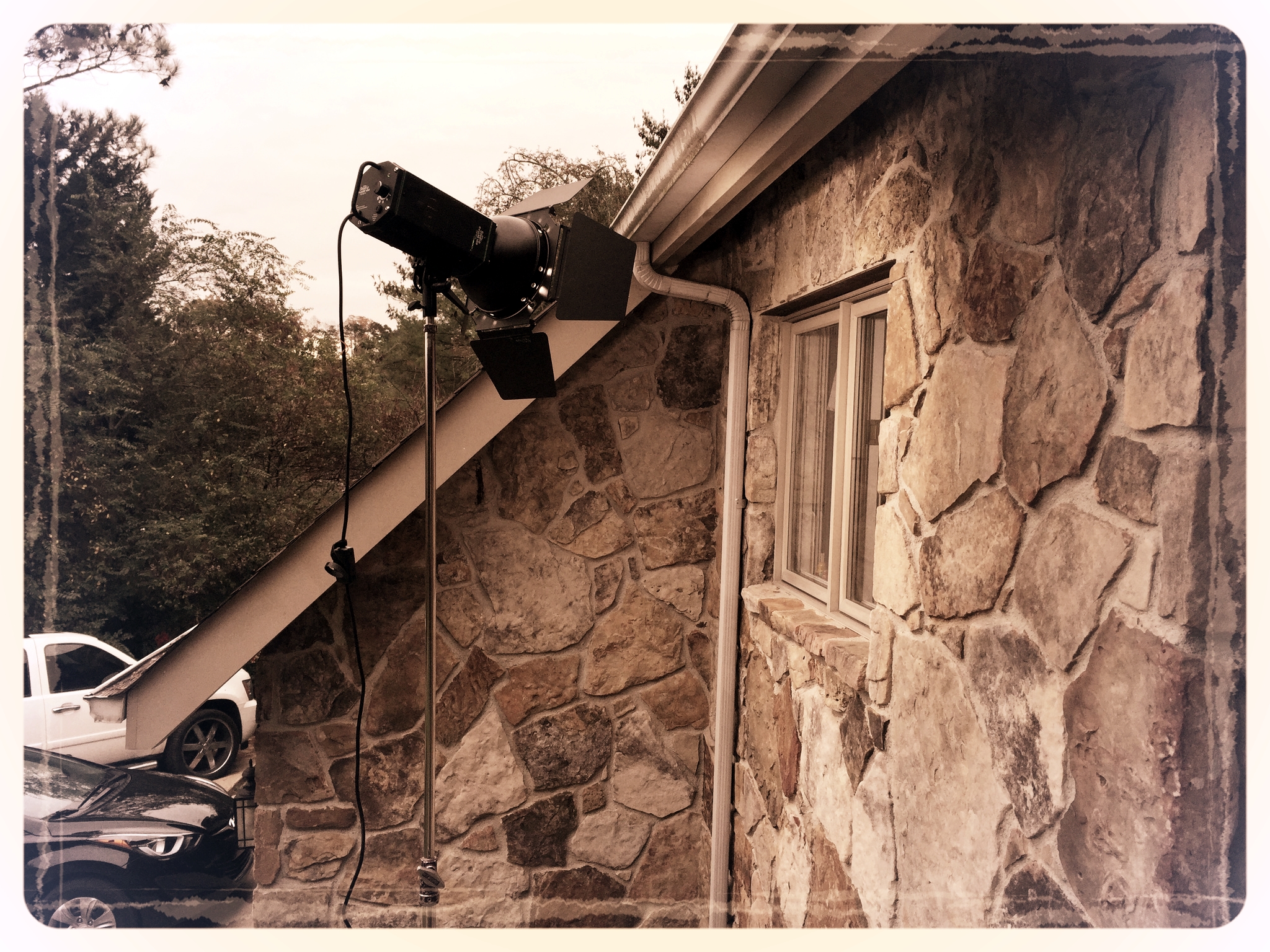 The sun didn't give us the natural light needed to execute our creative vision so we set this bad boy up to achieve the same effect.