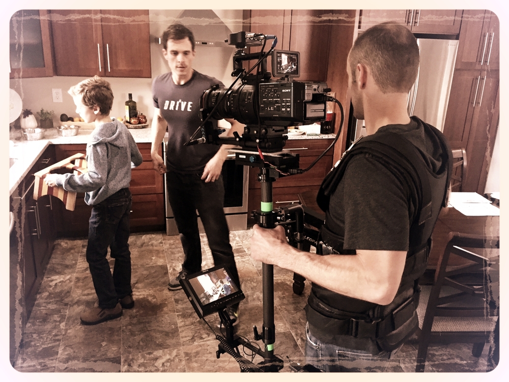 Our Director of Photography (Michael Fulcher) orchestrates the movements between Actor and Cinematographer (Mark Sharp).
