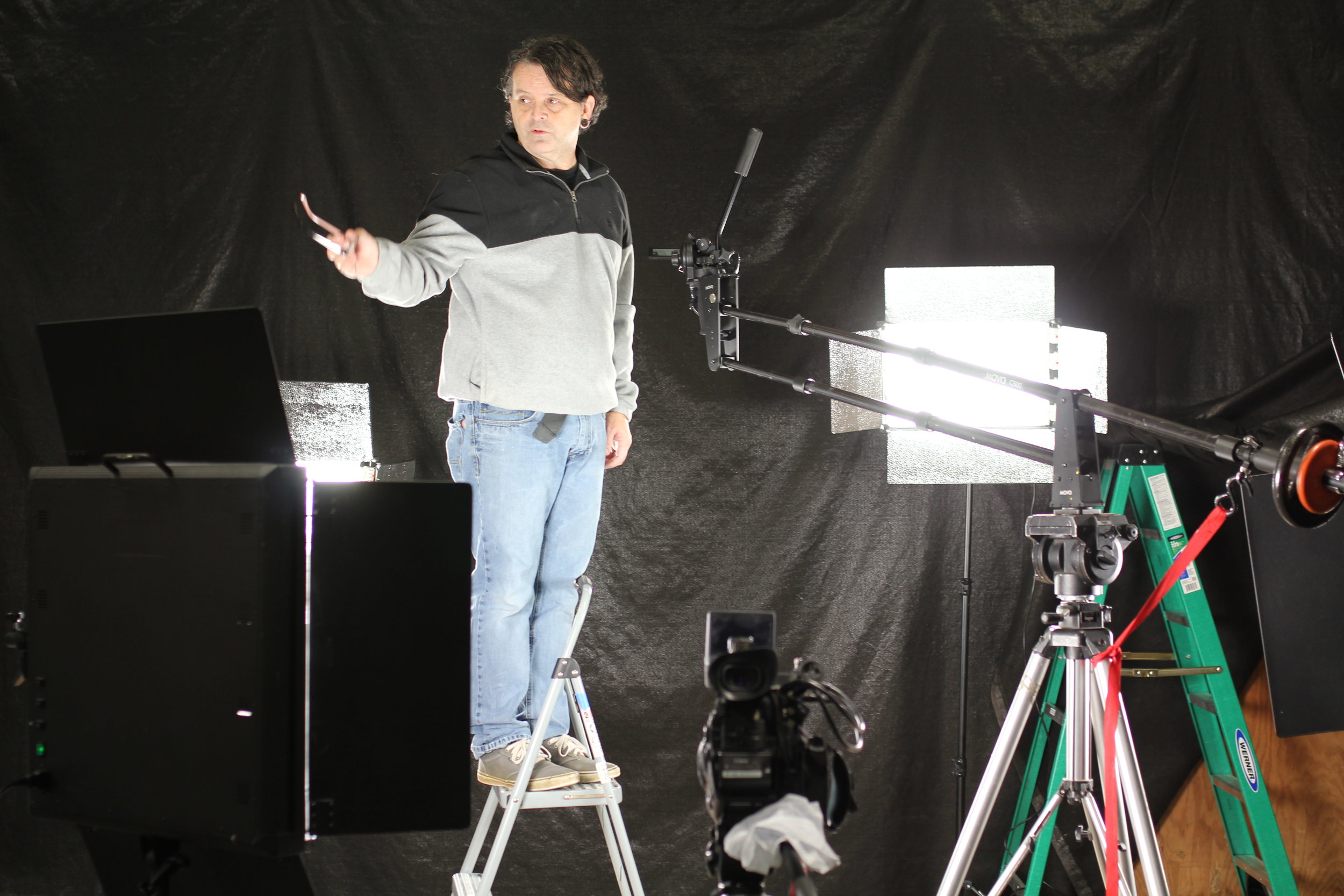 Lead shooter Johnny Stockman directing the crew.