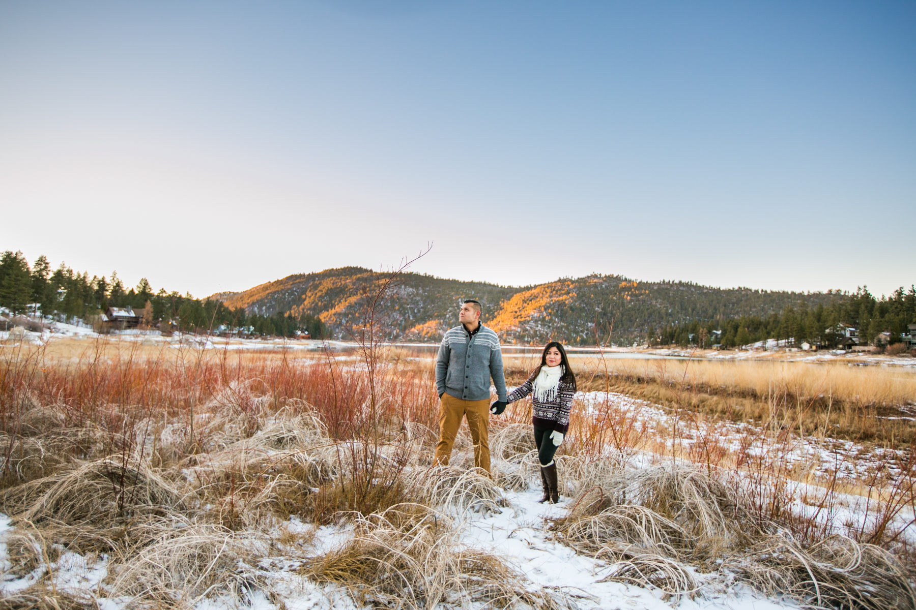 Armando and KimberlyBig Bear LakeSnow Christmas Photo SessionWinter PhotographyHoliday