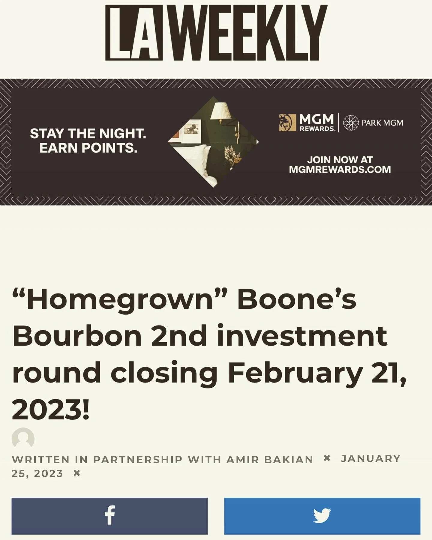 "Homegrown" Boone's Bourbon featured in LA Weekly!