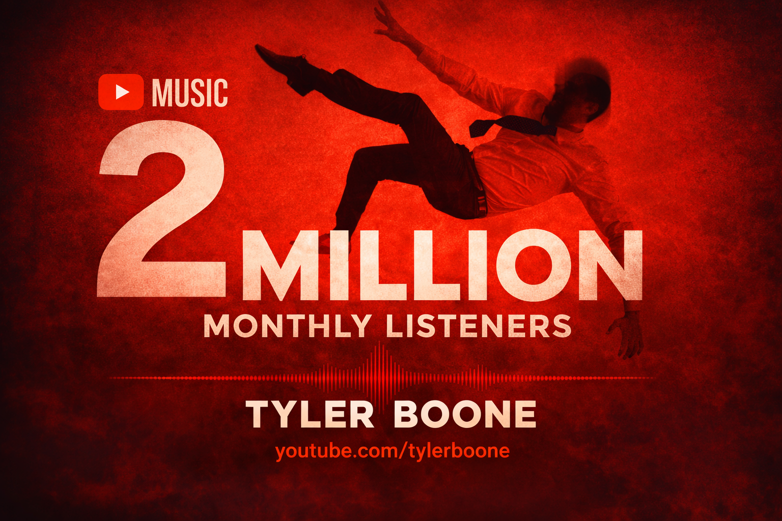 Tyler Boone over 2 million monthly listeners on YouTube Music!