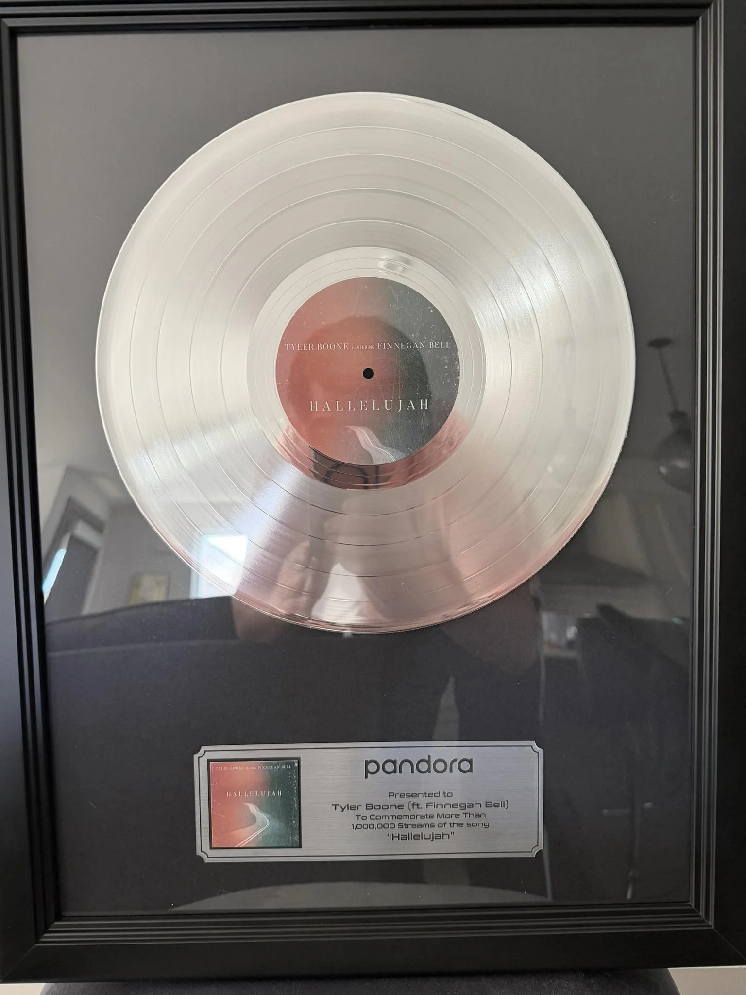 Tyler Boone's 1st 1 million streams on Pandora Radio "Hallelujah" 