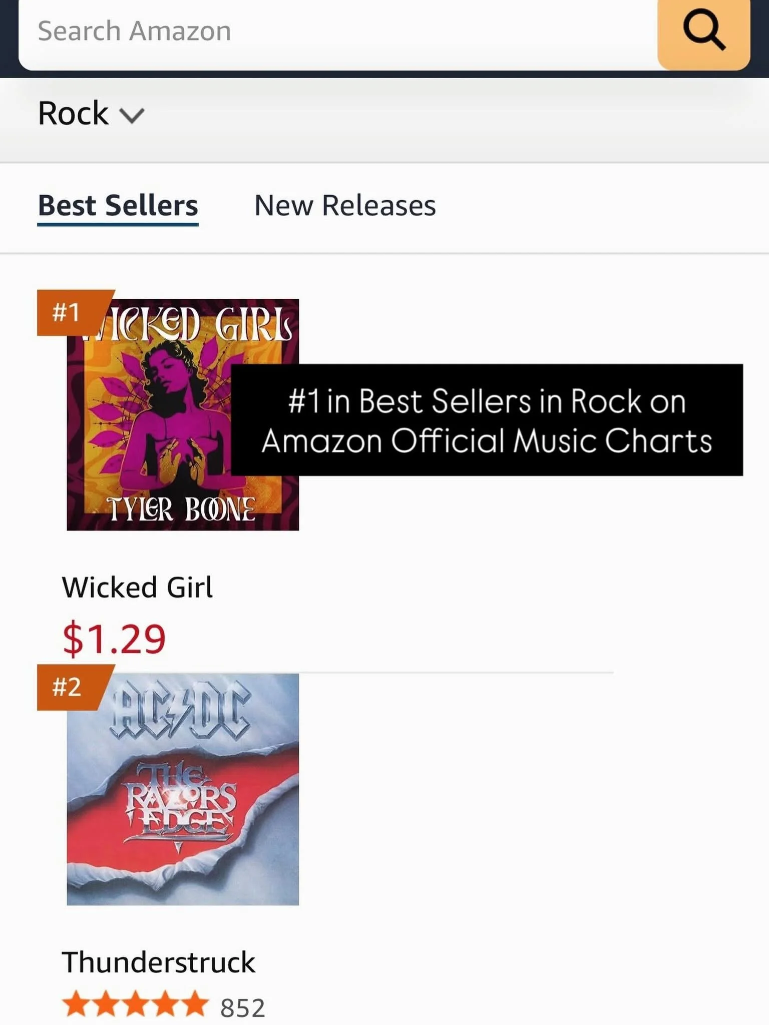 Tyler Boone charts officially #1 on Amazon Music in Rock, Blues &amp; Blues Rock "Wicked Girl" featuring Peter Keys of Lynyrd Skynyrd
