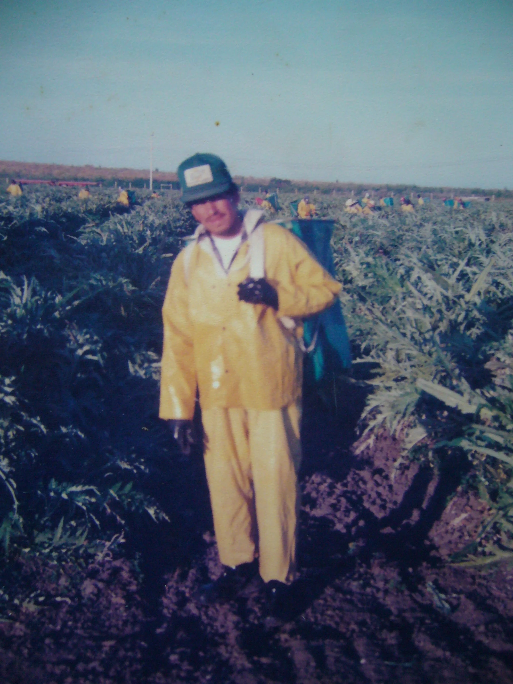 Josue's father at work in the fields.