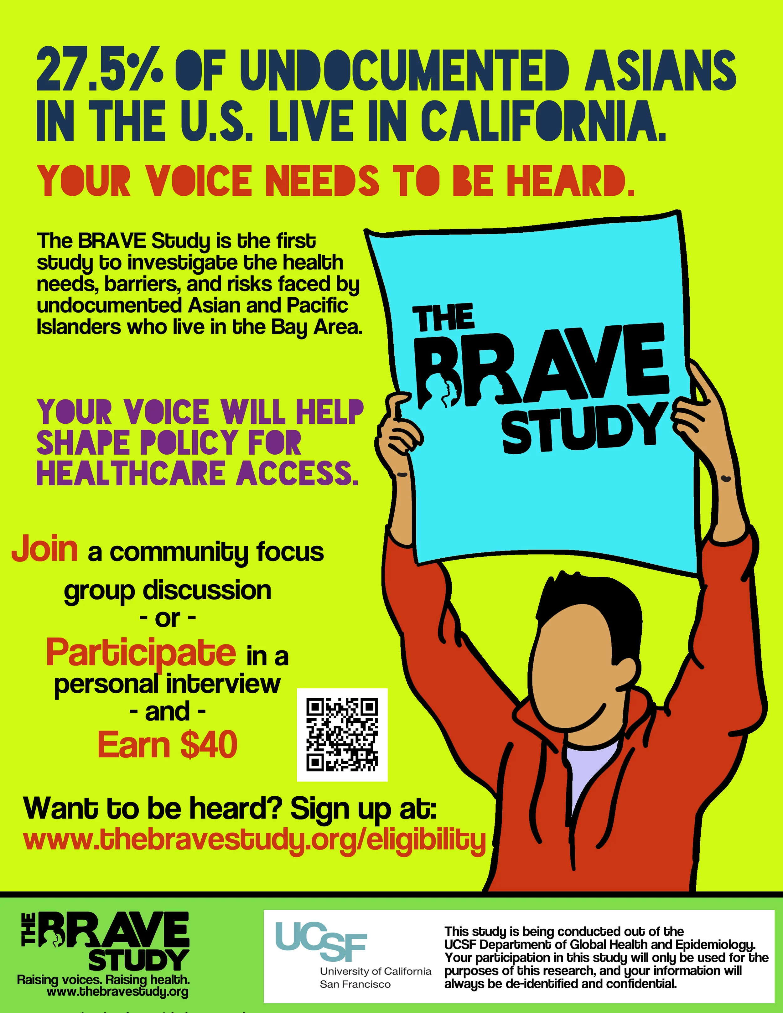 Recruitment for The BRAVE Study 1 is CLOSED. Please refer to our publications and research brief here .