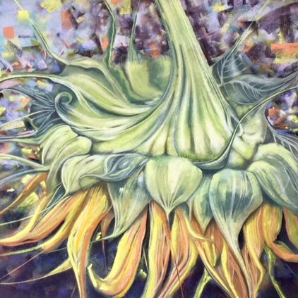 Enlarged, I also added in whimsical lines the jut off the painting!