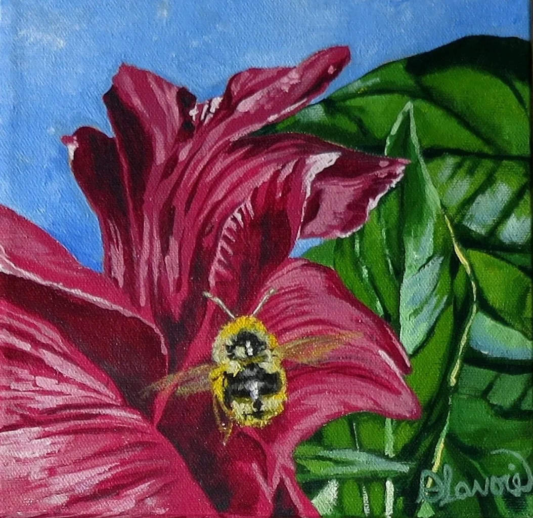 Teddy-Bee's First Flight &nbsp; &nbsp; &nbsp; Acrylic on Canvas - 8" x 8" &nbsp;Both the original and limited edition prints are available.Now how adorable is this little bee? With his cute antenna and his quick humming wings? &nbsp;He really did re…