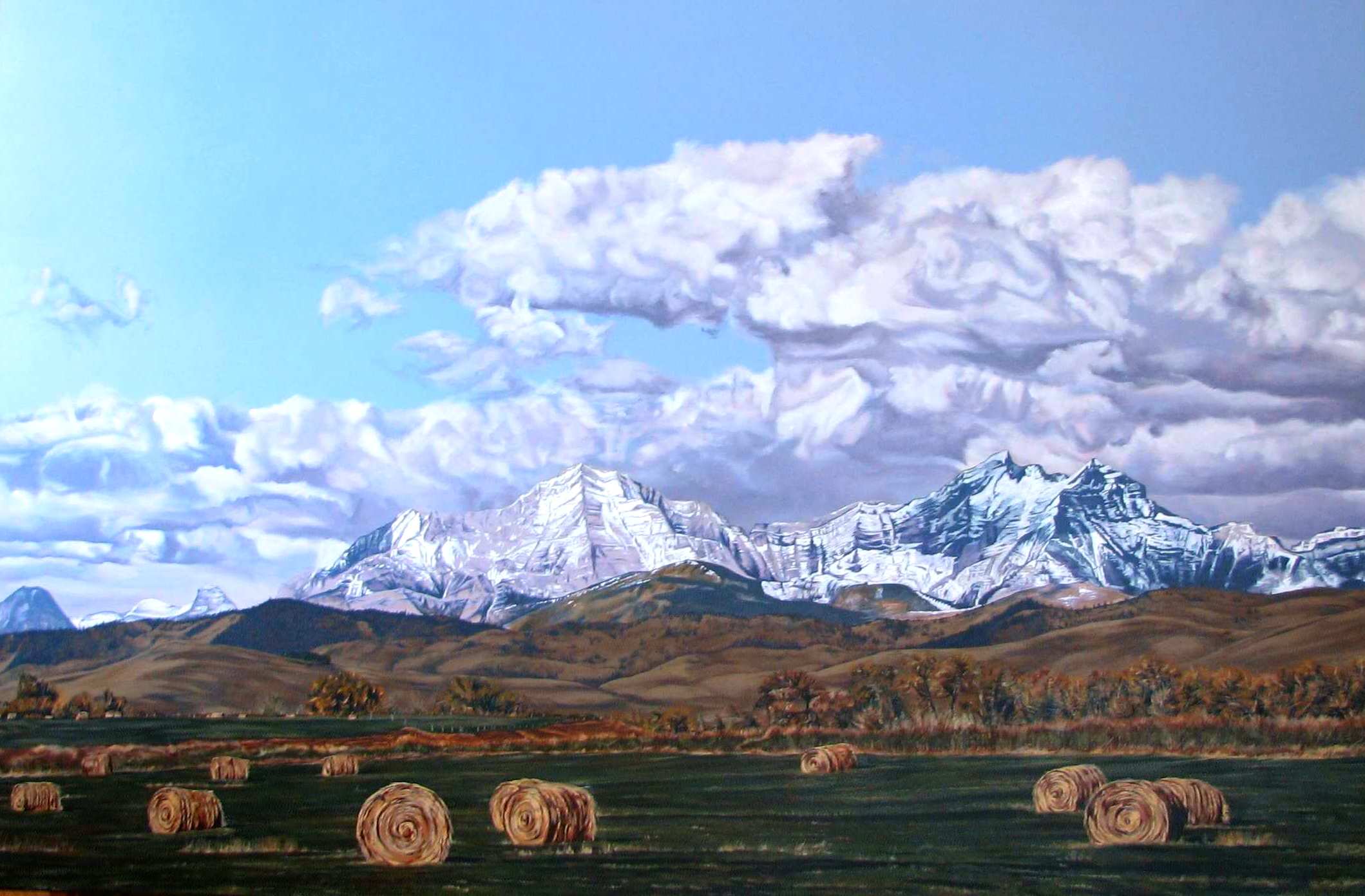 Haybales Under the Highwood Range-40x60.jpg