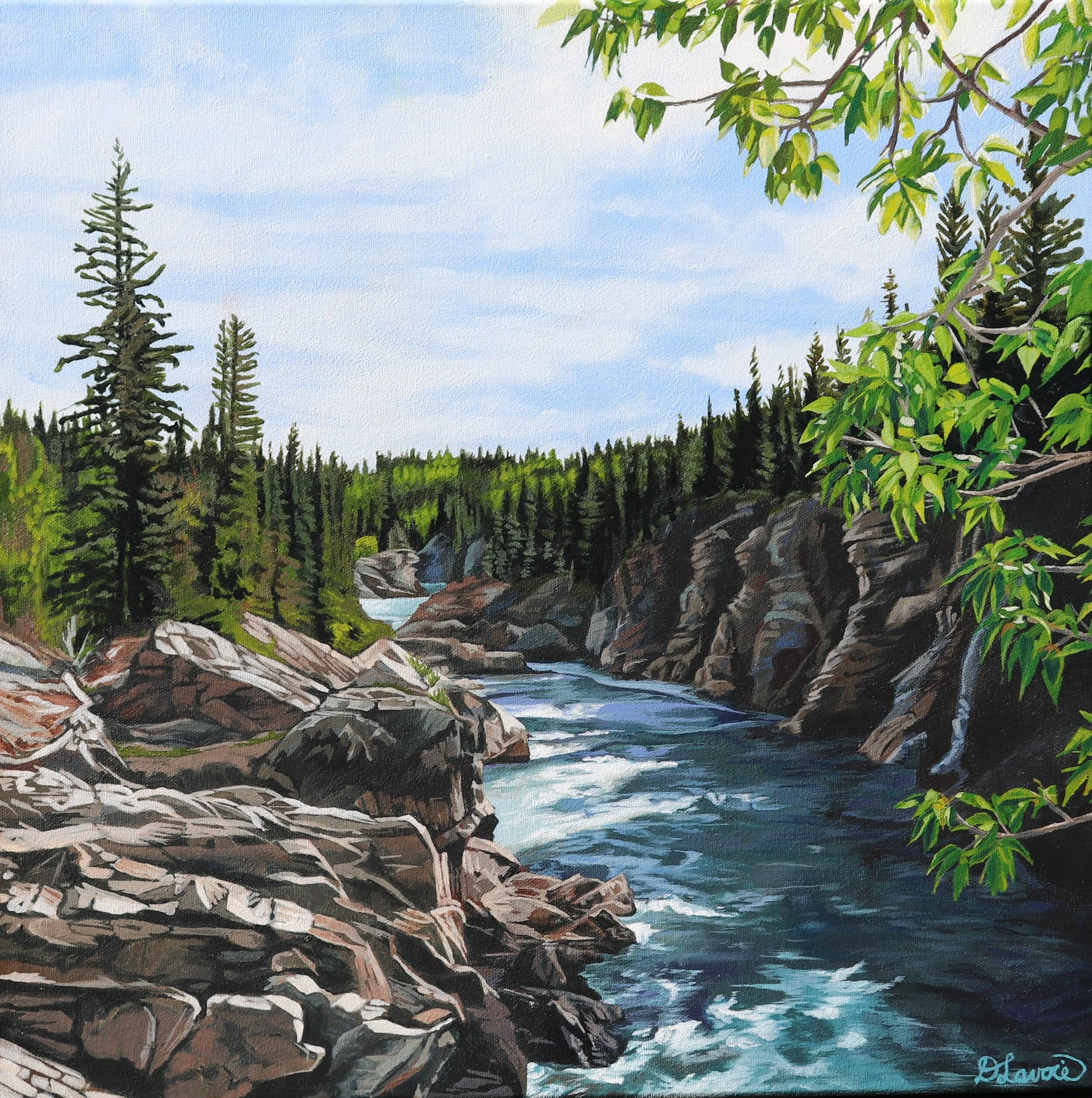 Landscape Painting of Sheep River near Turney Valley, Alberta