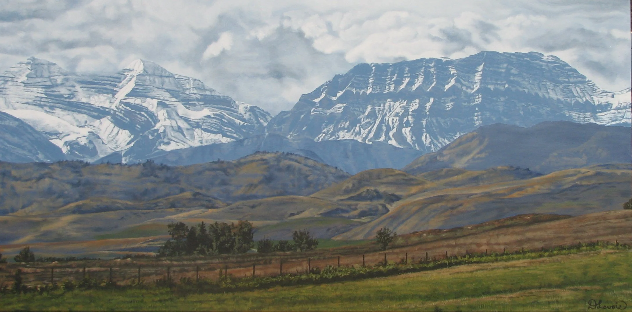 Landscape painting Rocky Mountains near Longview Alberta