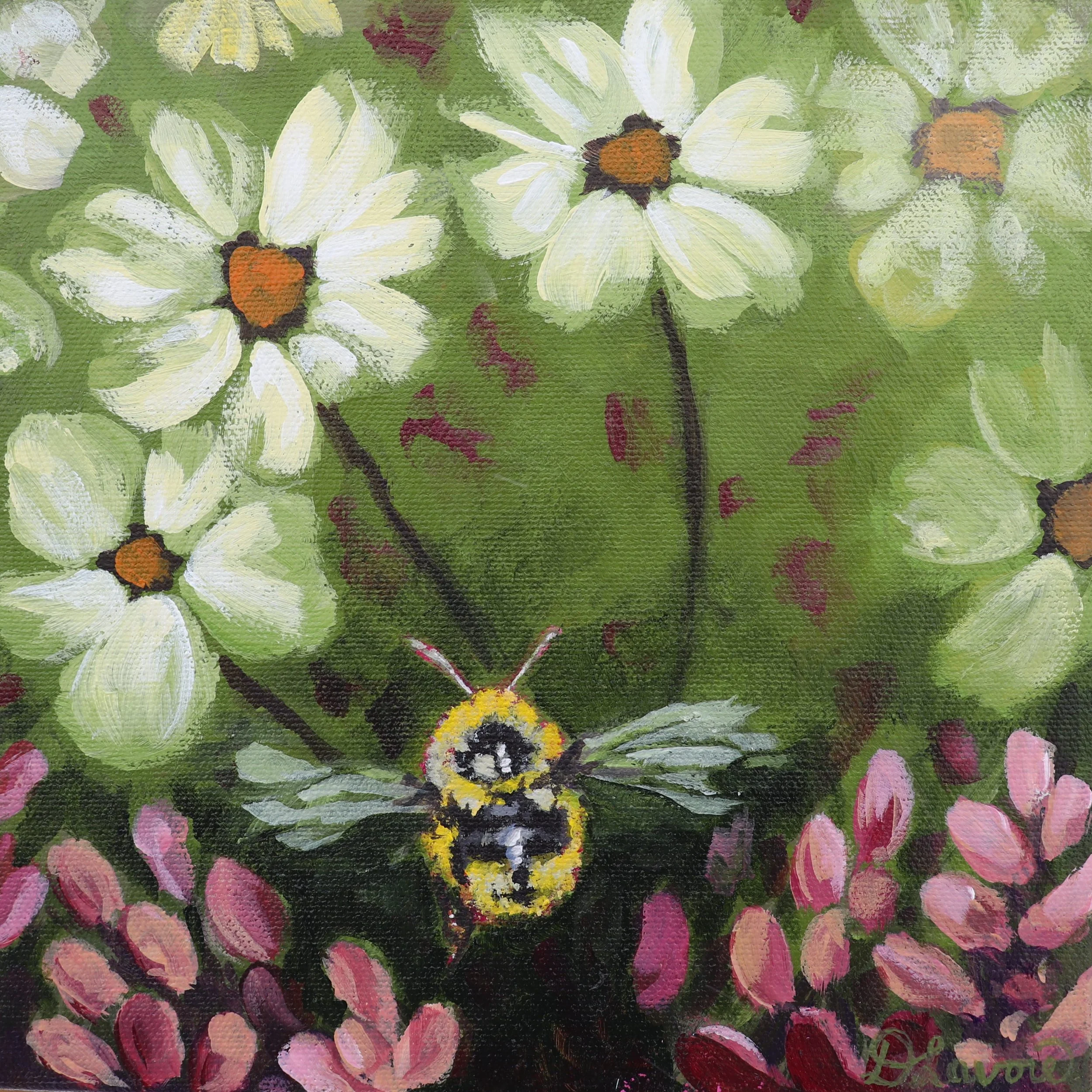 Teddy Bee's First Flight 8 x 8 Acrylic on Canvas.jpg