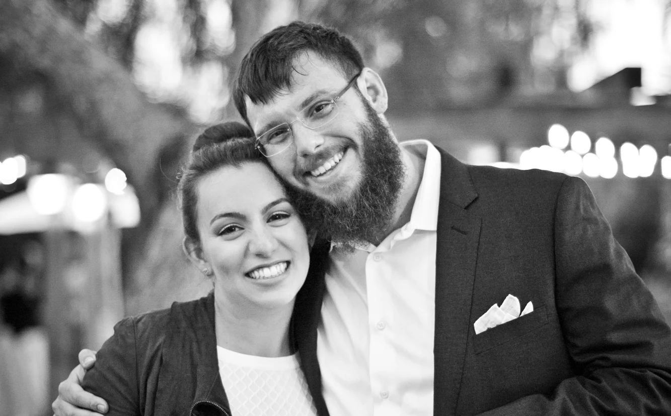 Caleb and his wife, Chelsea