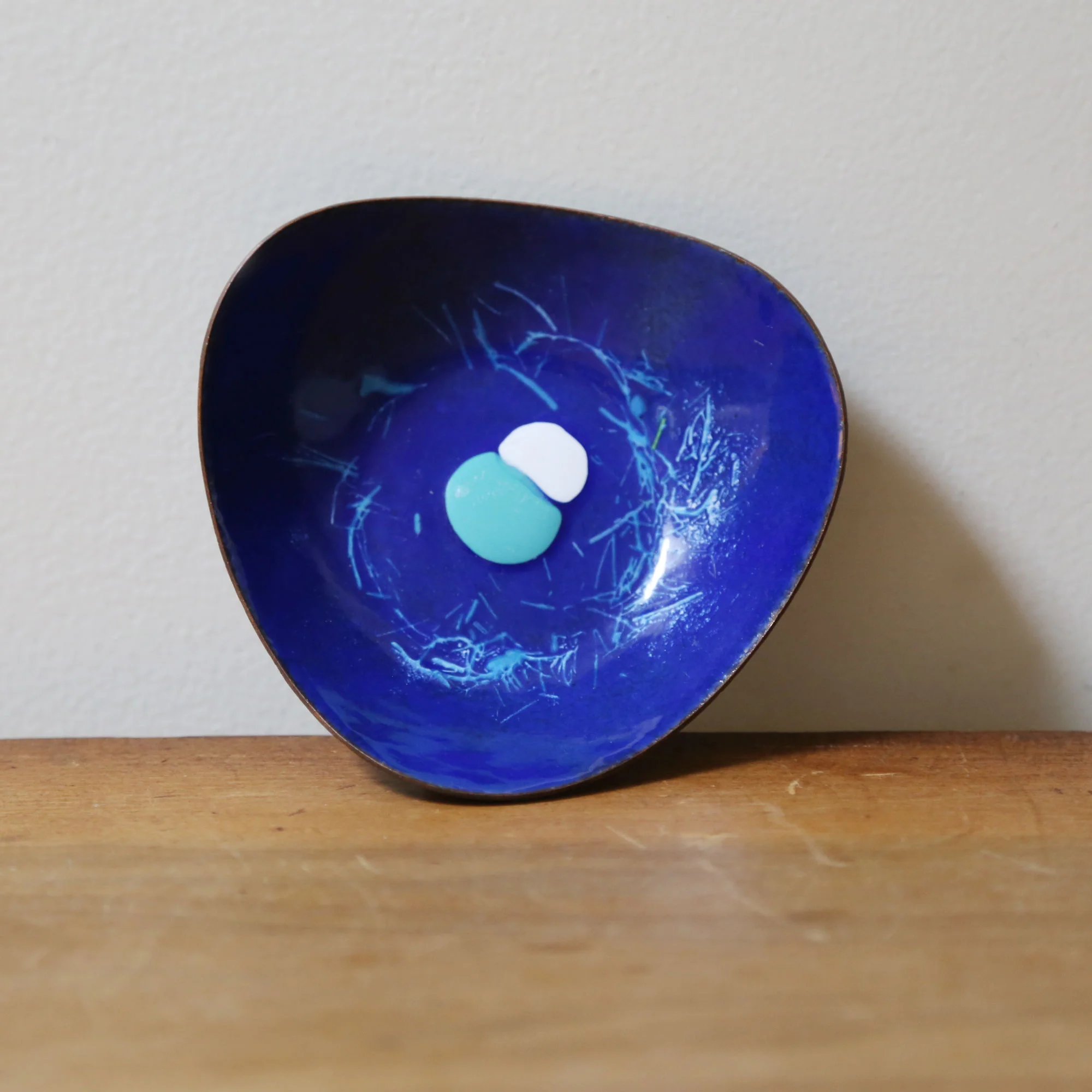 Vintage blue enamel catchall or jewelry bowl $28 // found by a prop stylist // courtney dawley