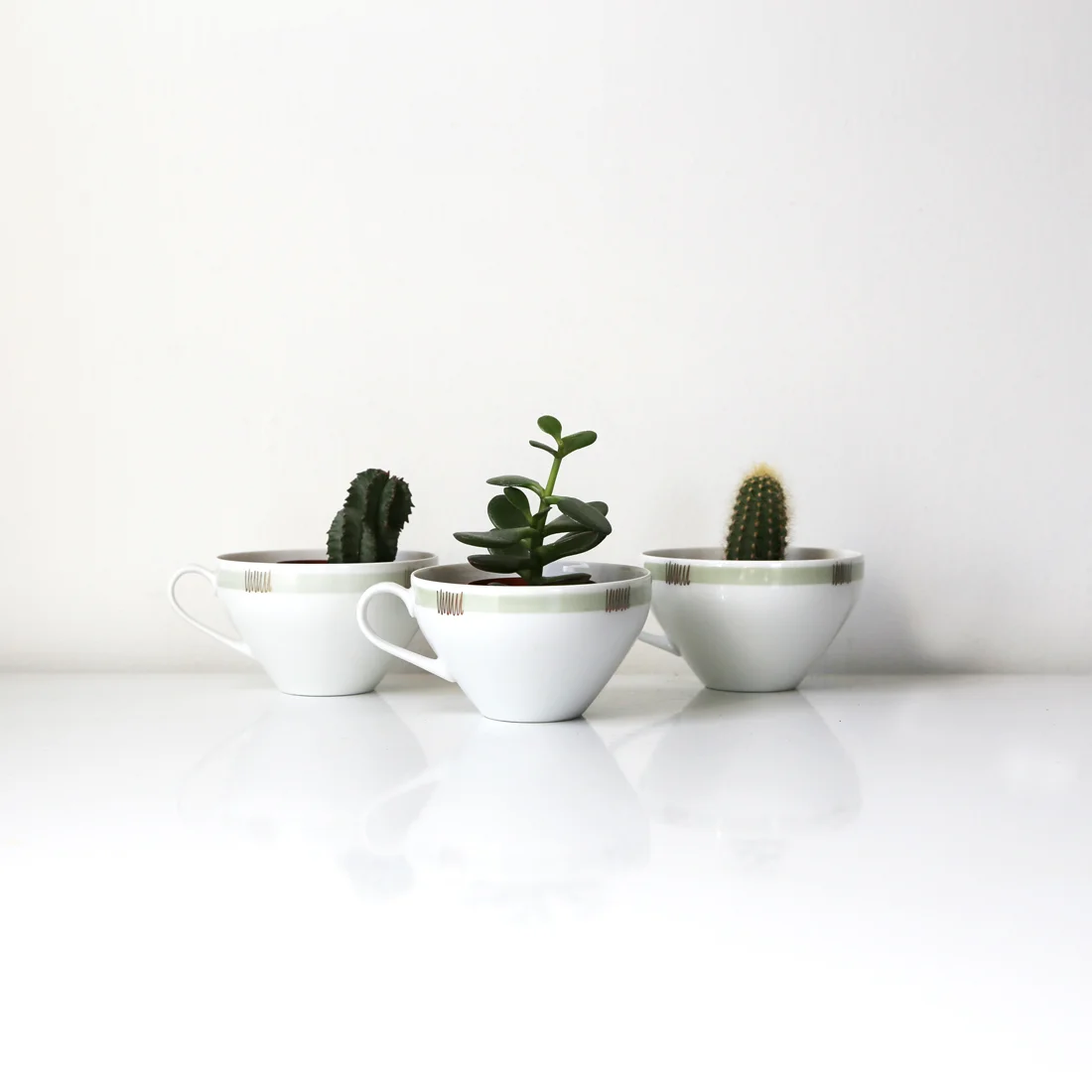 Vintage Schonwald porcelain tea cups set of 3 // found by a prop stylist // courtney dawley