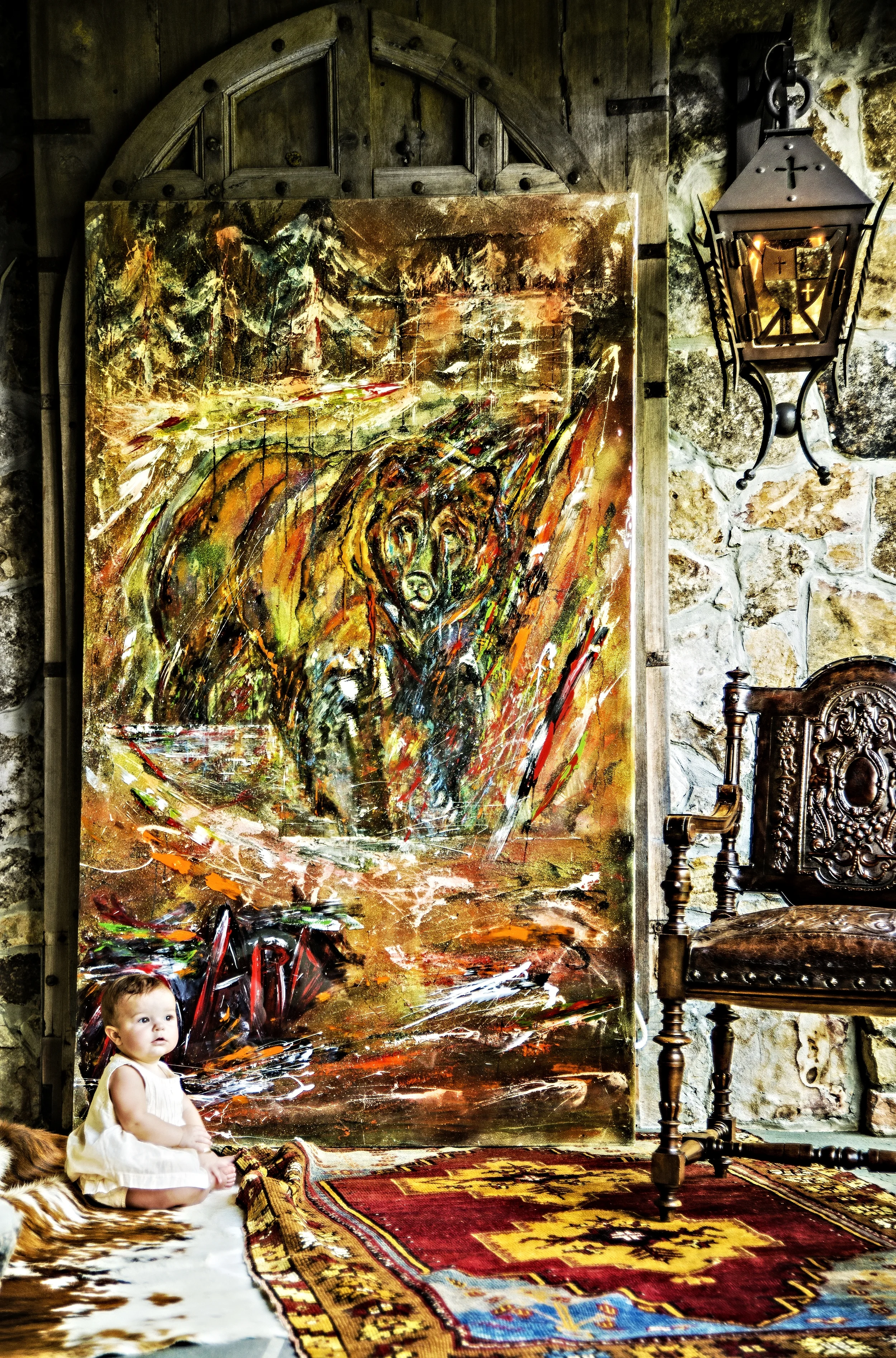 Olympic (Multi-layered Resin Painting, 122x214 cm, SOLD)