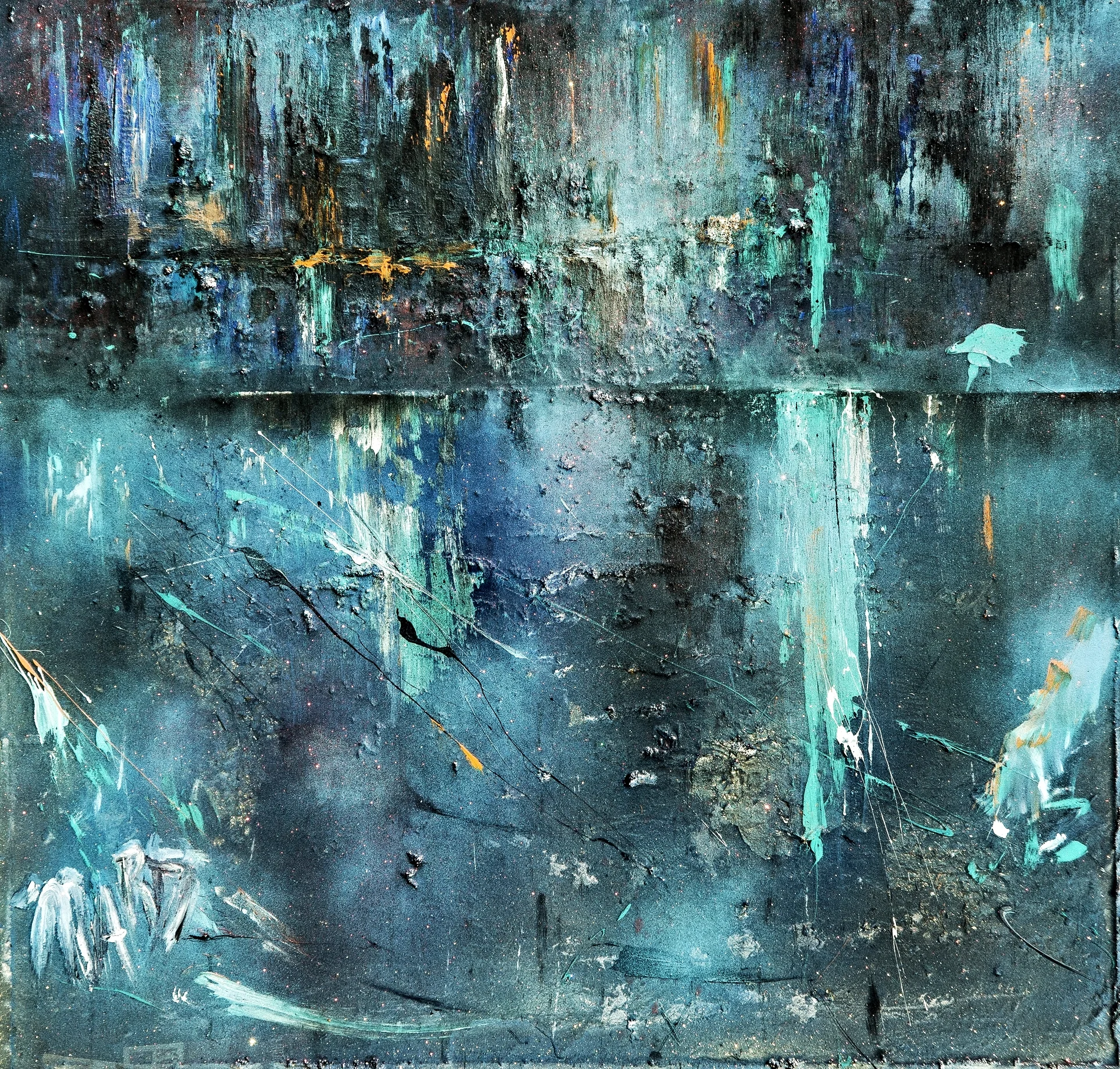 Blue No. 4 (Multi-layered Resin Painting, 122x122 cm)