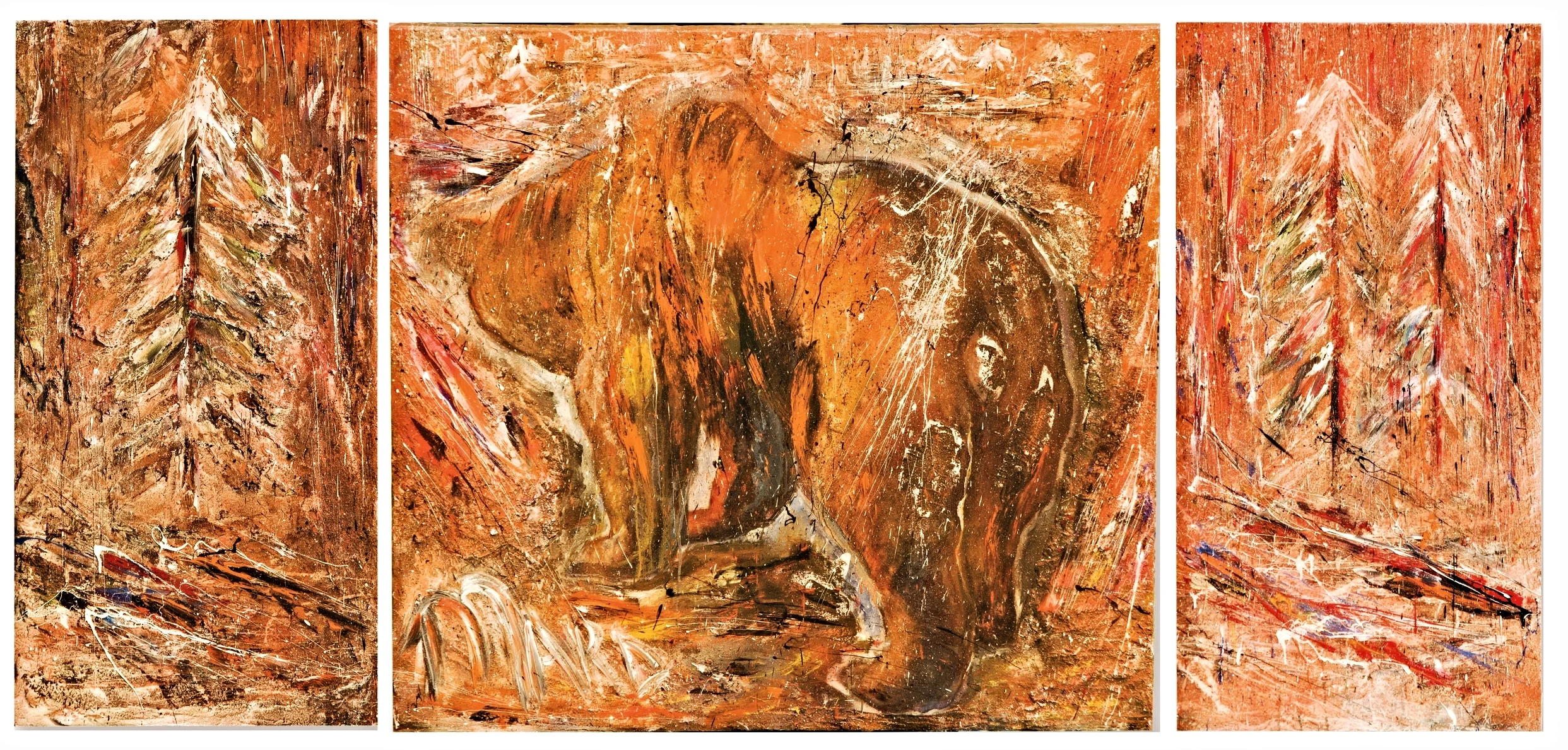 Umatilla (Multi-layered Resin Triptych, 122x244 cm)