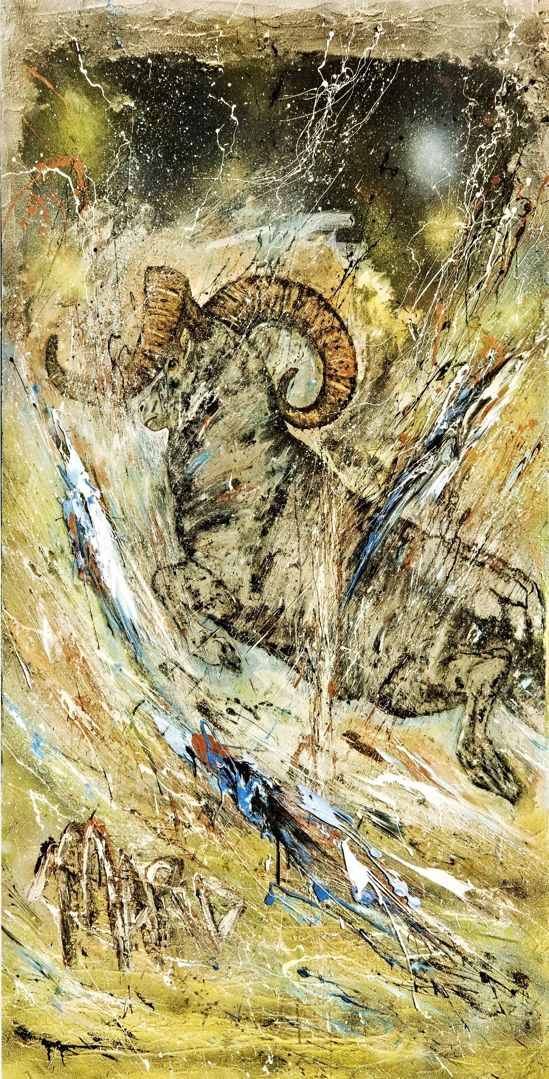 Black Hills (Multi-layered Resin Painting, 122x244 cm)