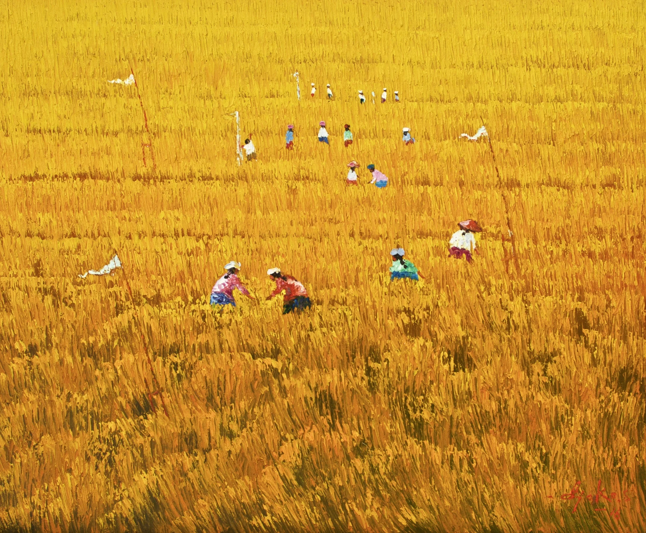 Rice Field: 1 (Oil Painting, 100x120 cm)