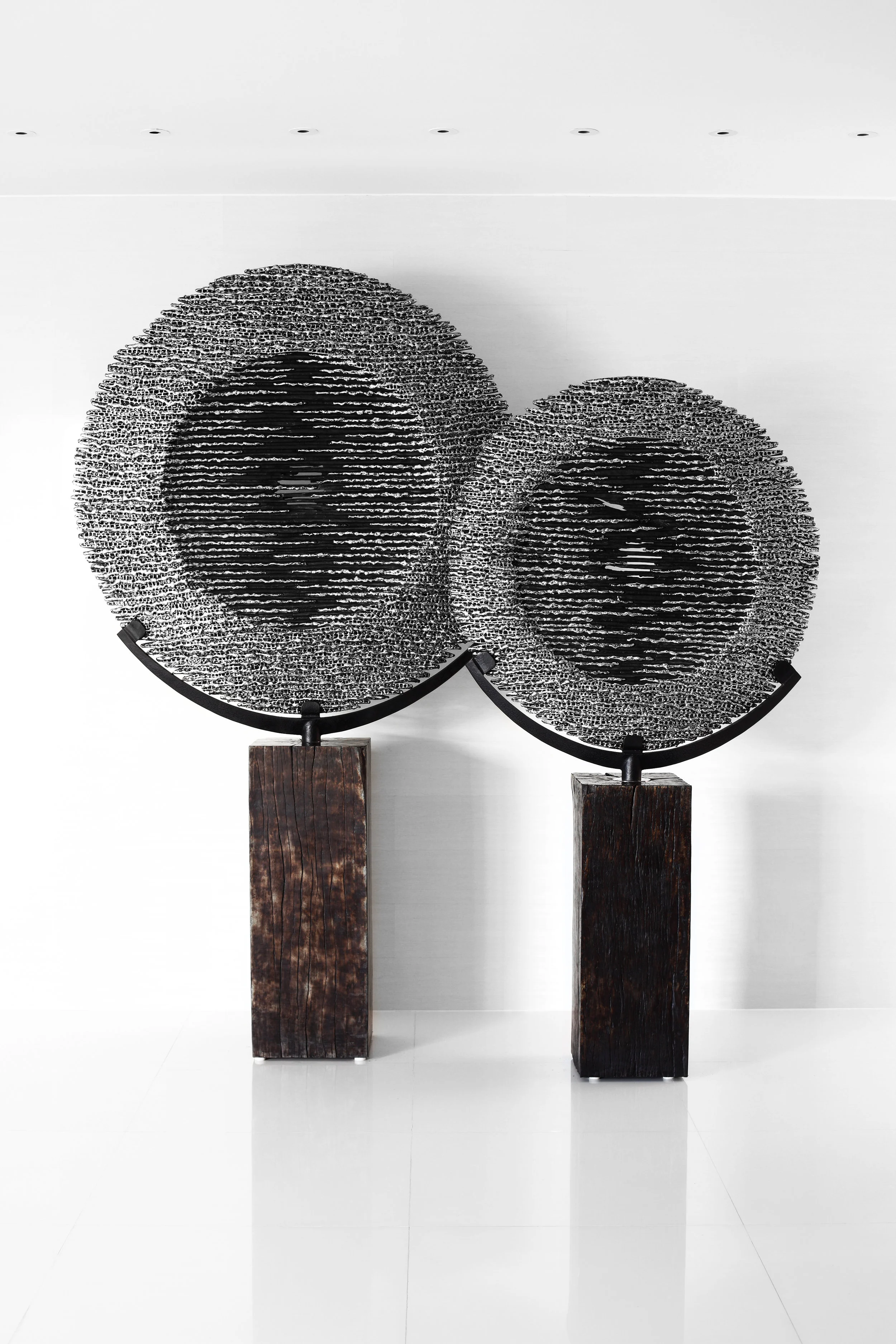 Total Eclipse & Eclipse (Stainless Steel & Teak Base, 140x150x10 cm and 90x90x10 cm)