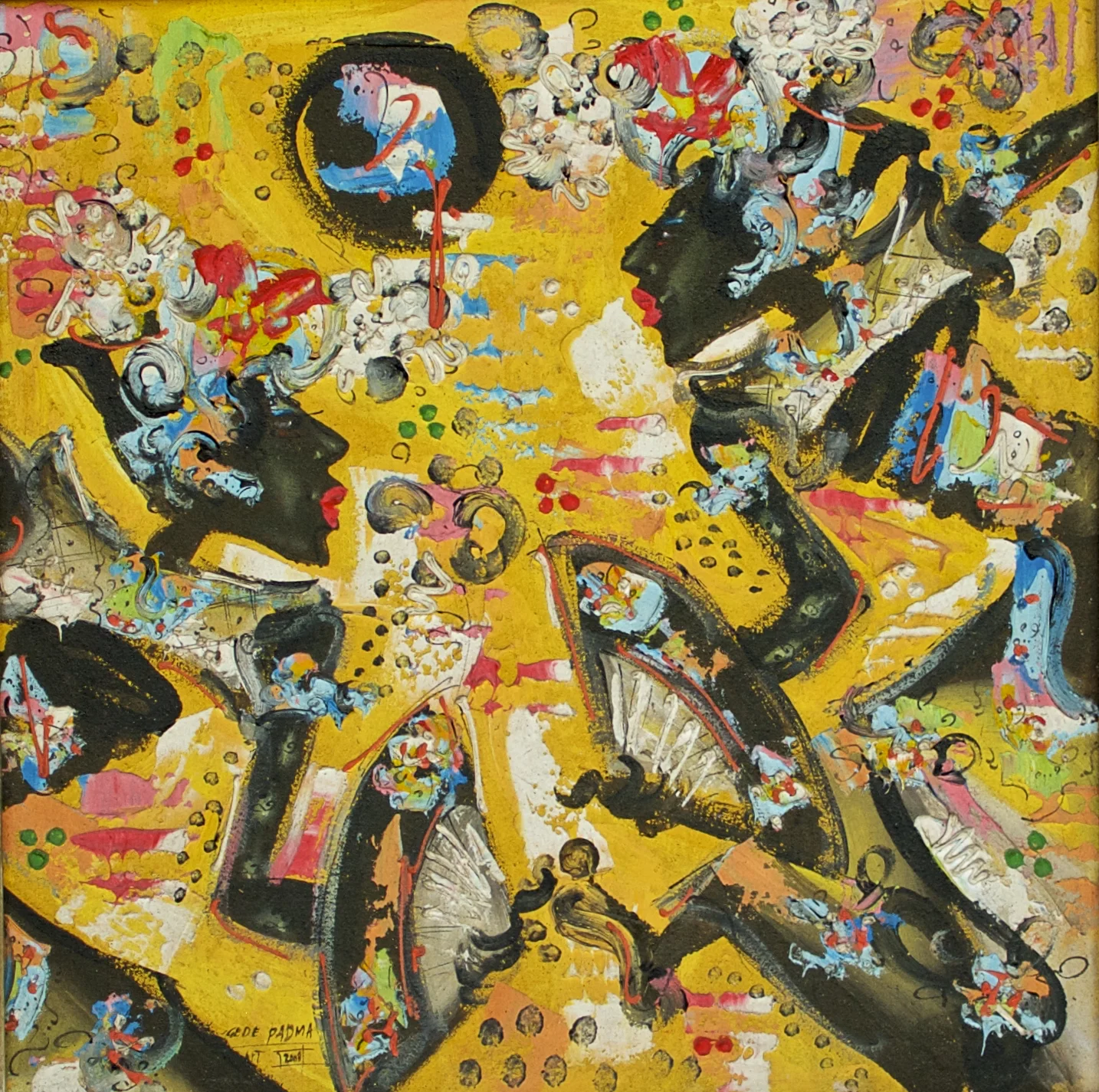 Dancers: Yellow 1 (Oil Painting, 70x70 cm)