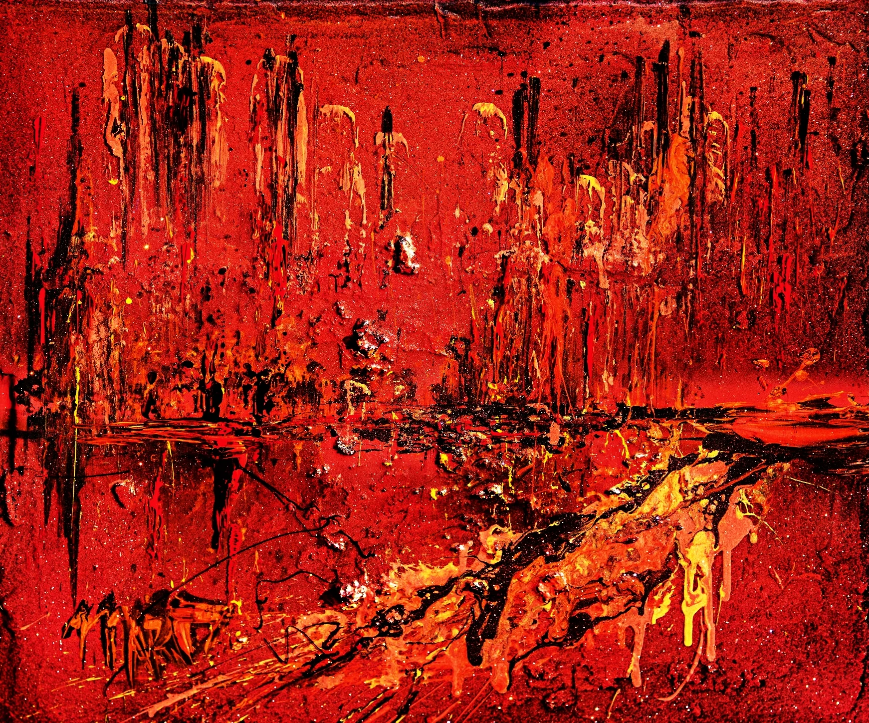 Prometheus's Gift (Multi-layered Resin Painting, 61x61 cm)