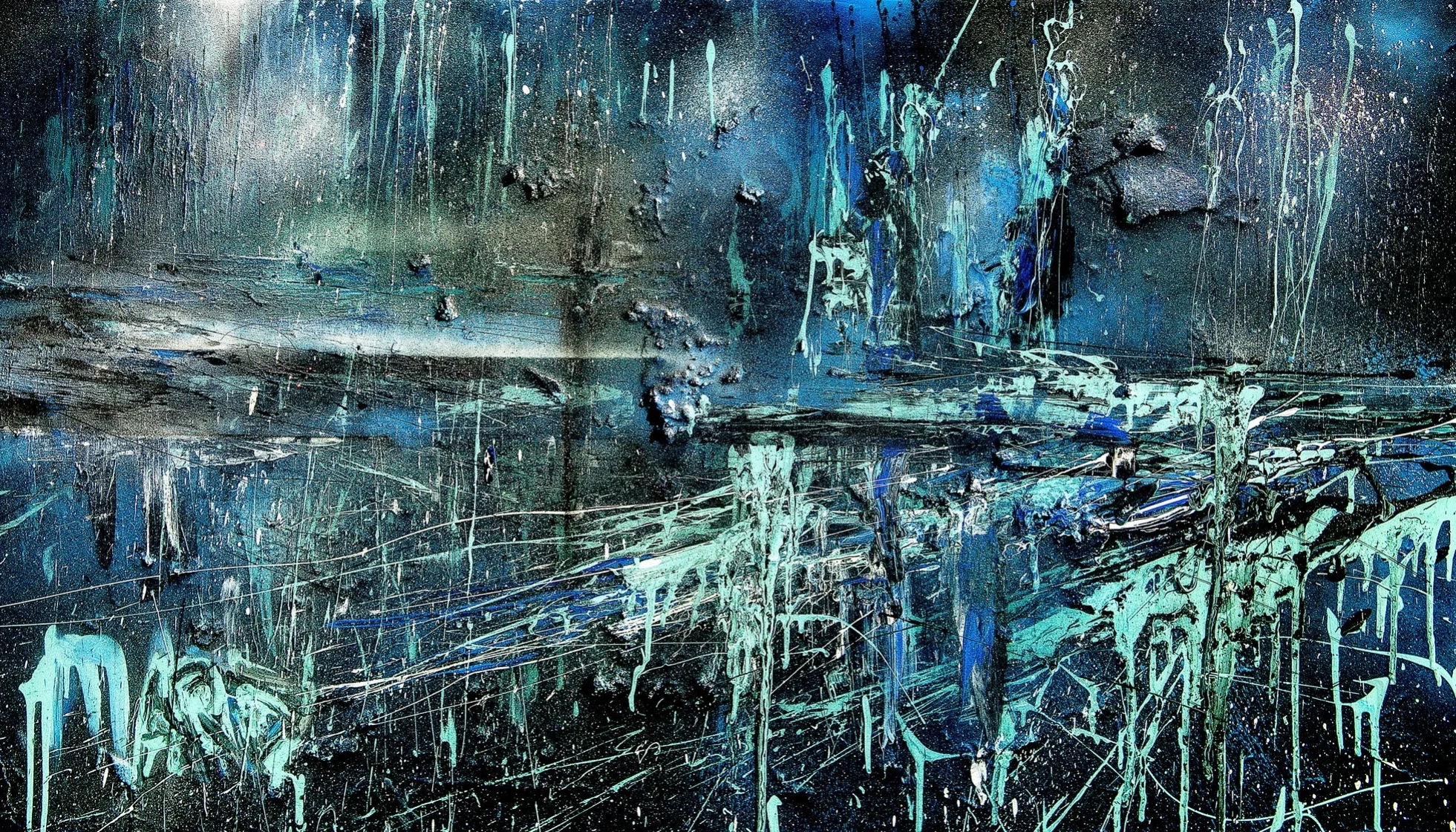 Scylla & Charybdis (Multi-layered Resin Painting, 86x127 cm)
