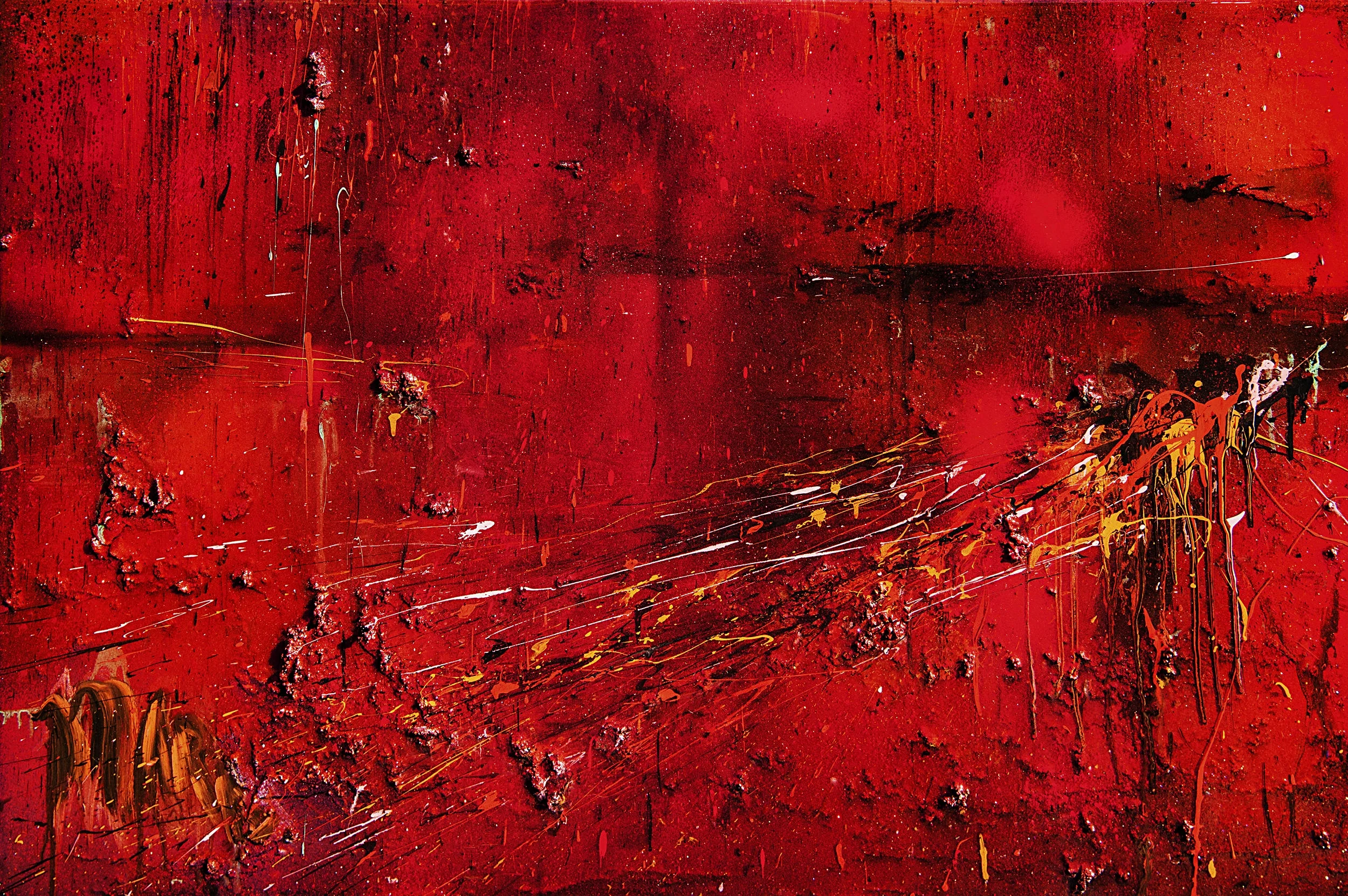 Dante's Inferno (Multi-layered Resin Painting, 86x127 cm)