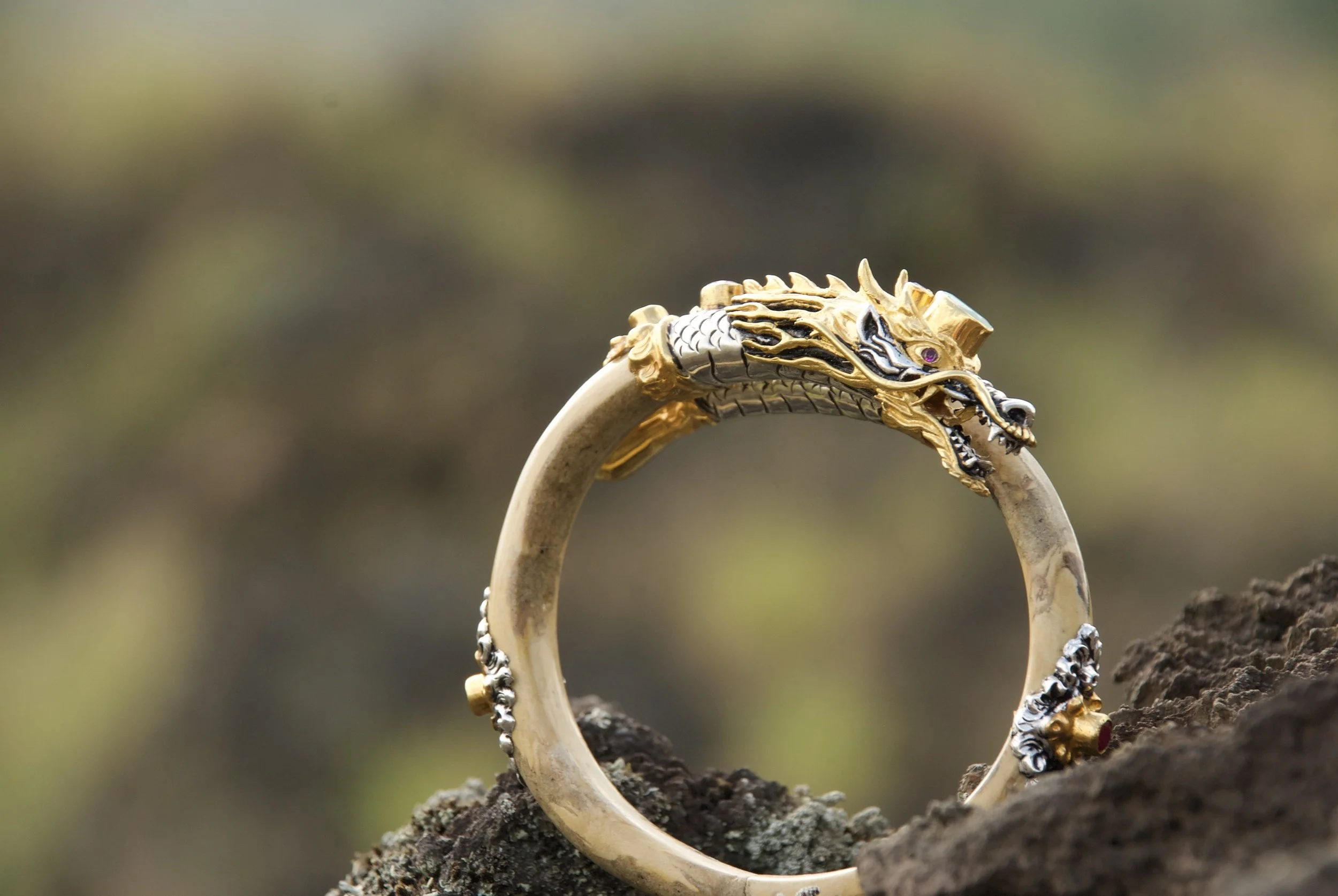 Uli Wood, Sterling Silver, 22k Gold, Jade.