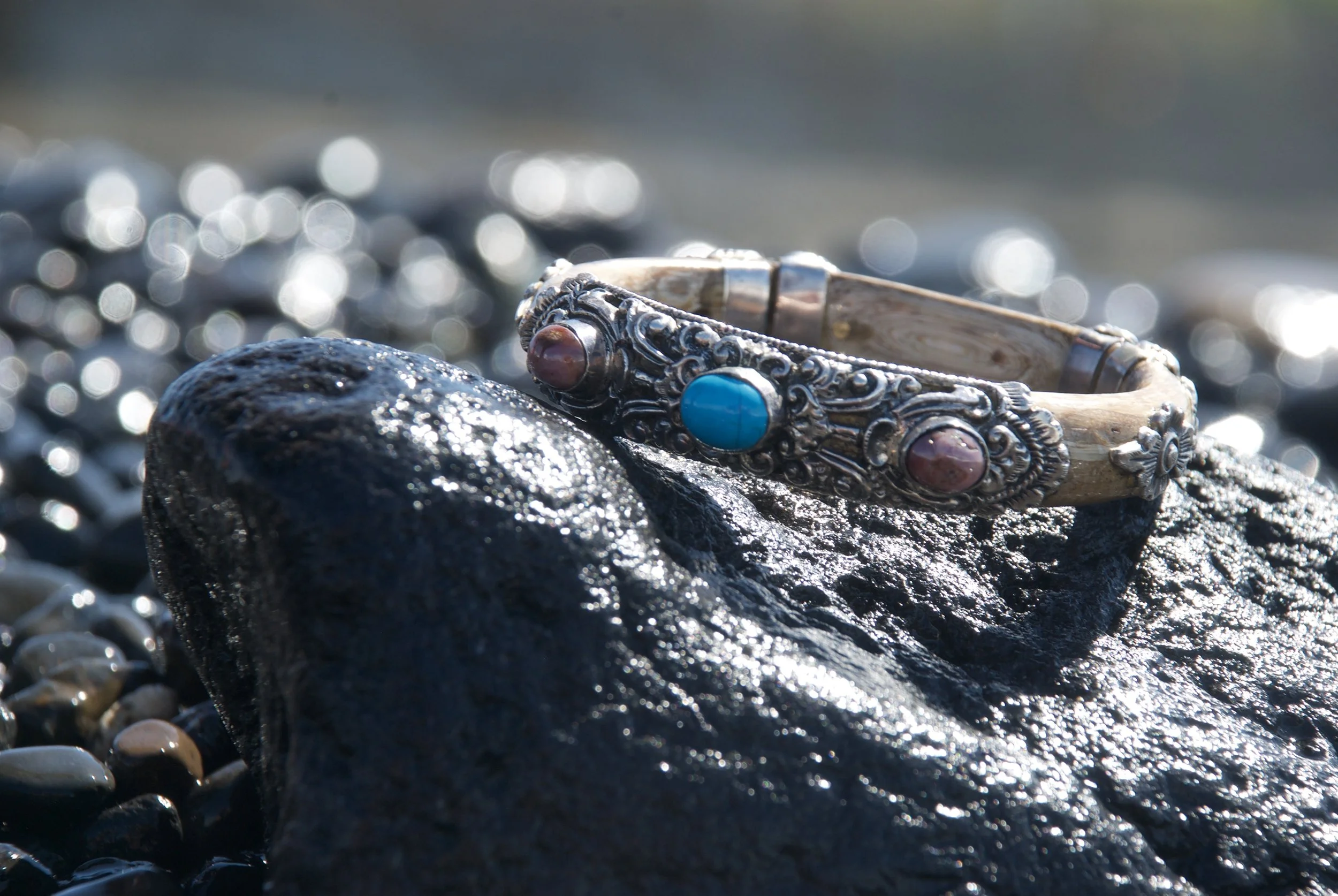 Uli Wood, Sterling Silver, Turquoise.