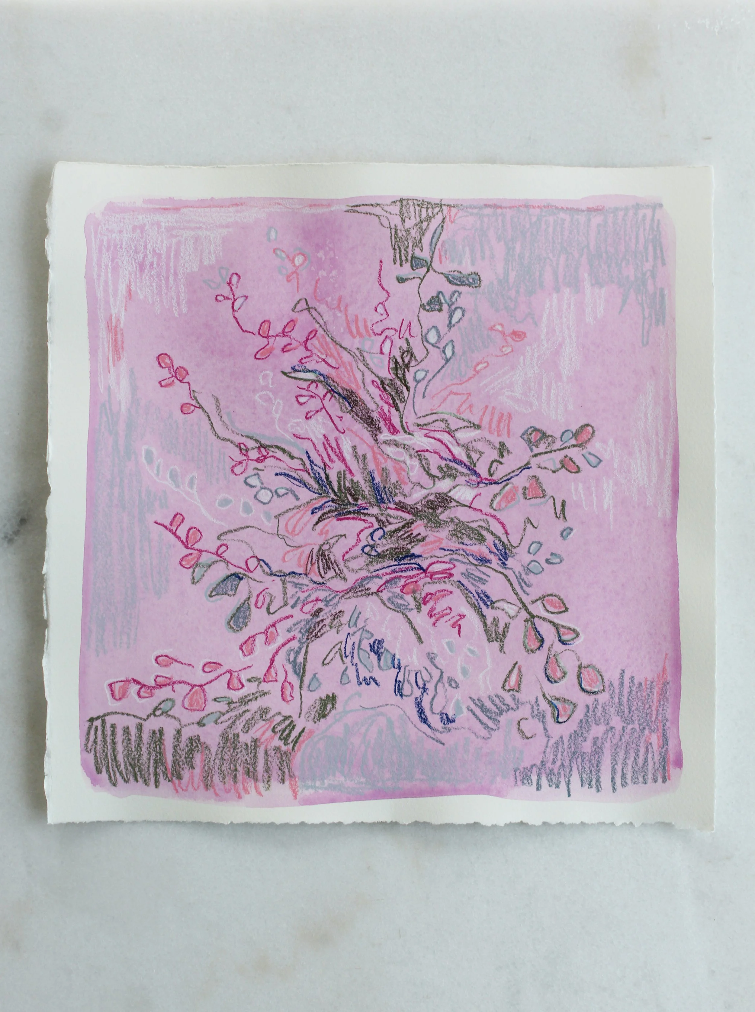 Pink Leaves No. 01, 12x12"