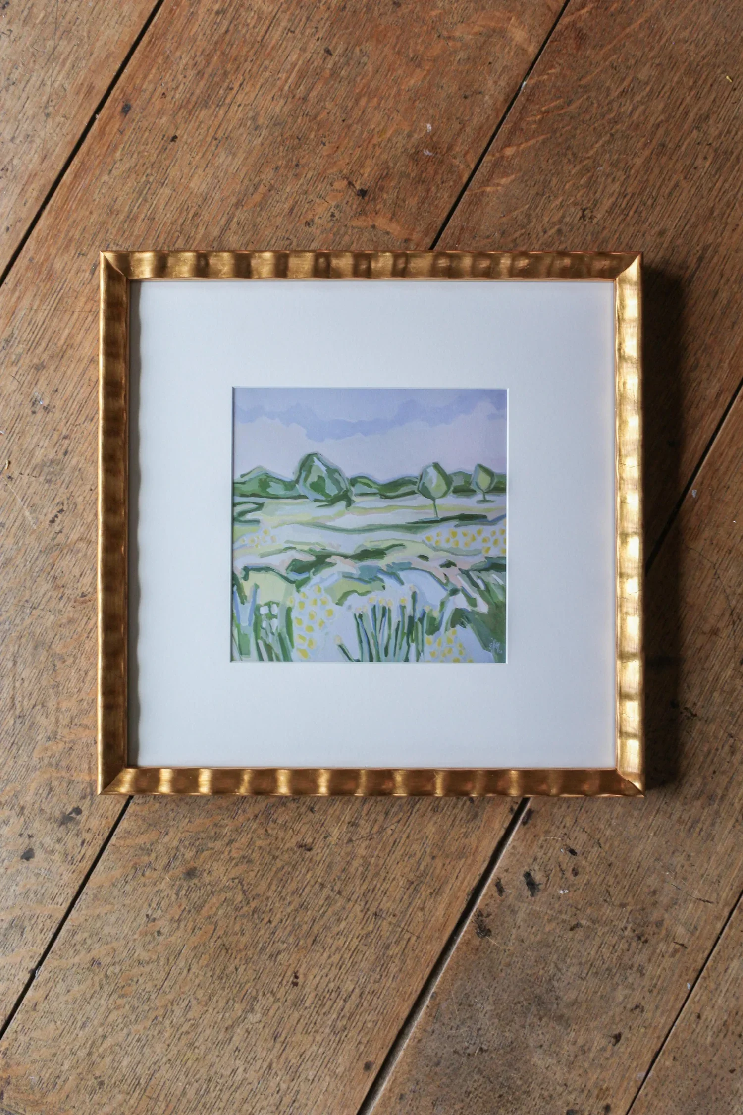 'Marigold Moment' Framed 8x8" Print