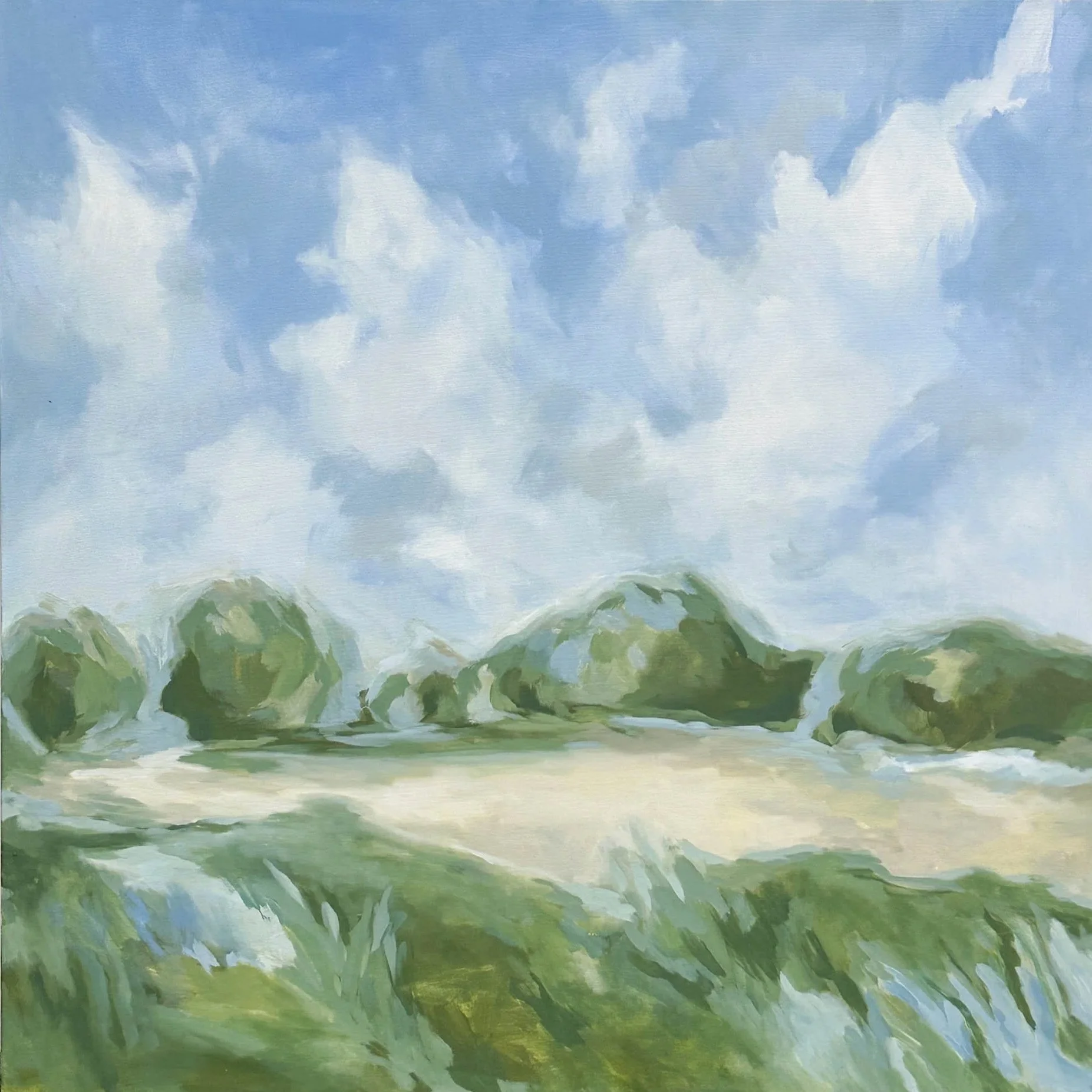 Blue Skies Ahead, 40x40" *LOCAL PICKUP ONLY*