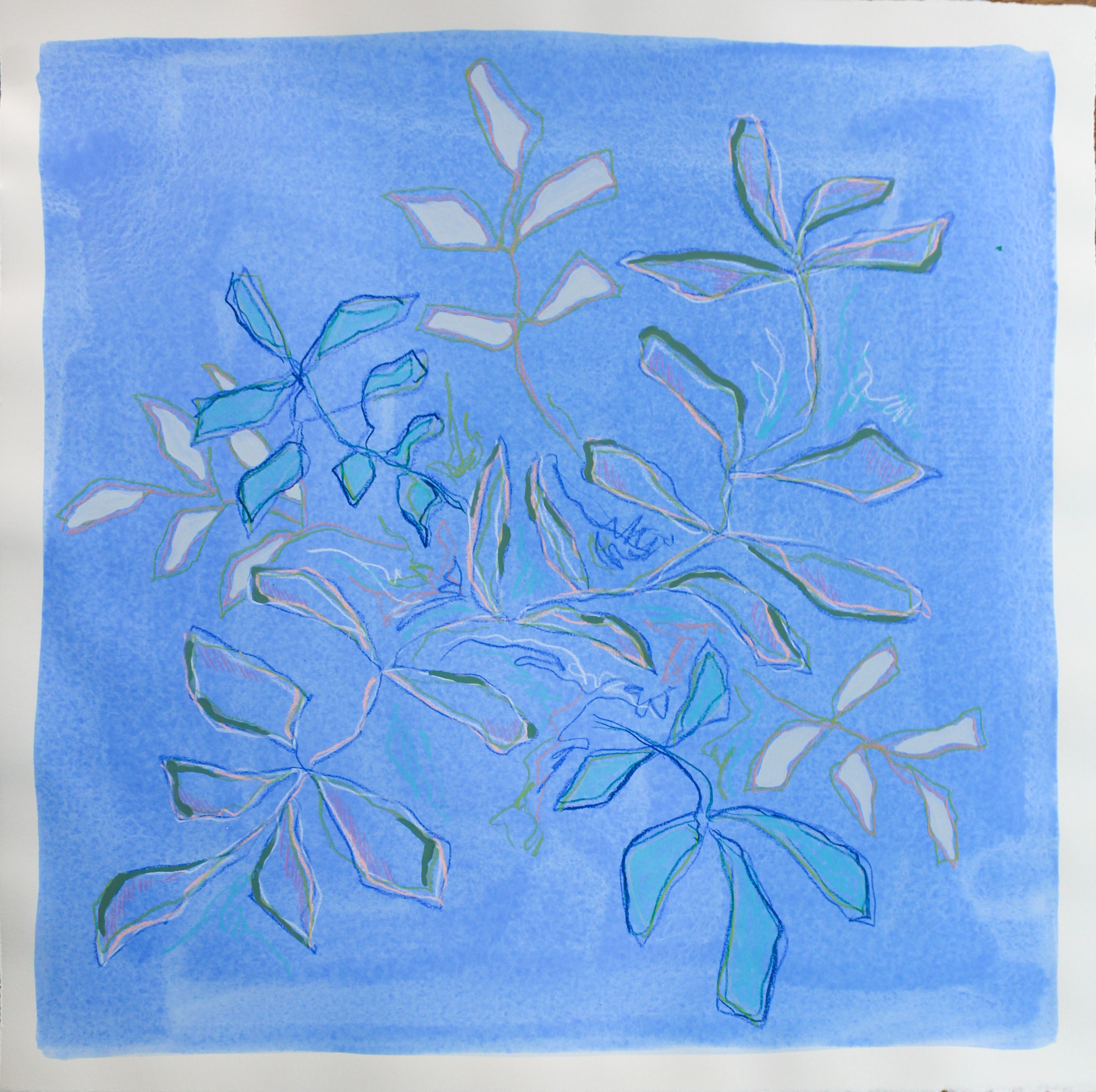 Blue Leaves No. 02, 24x24"