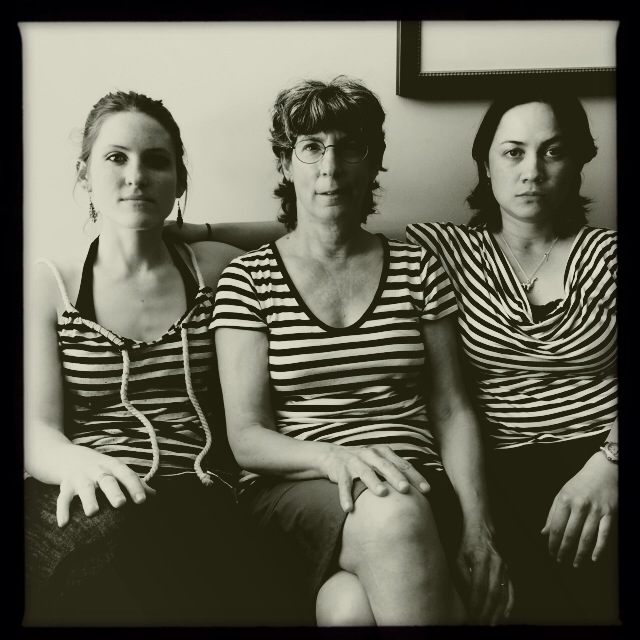 A study in stripes: Corinne, Janet & Caitlin
