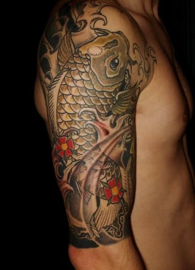 koi fish arm tattoo