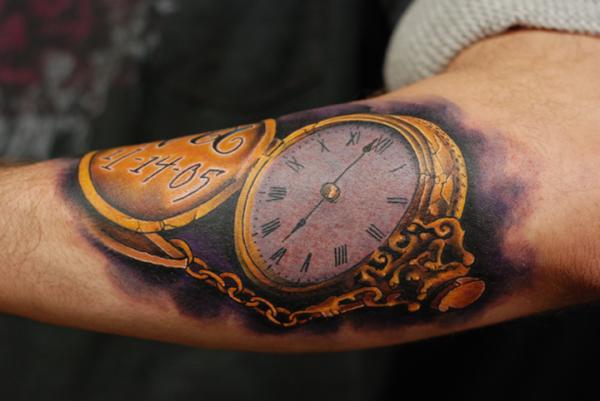 watch tattoo arm